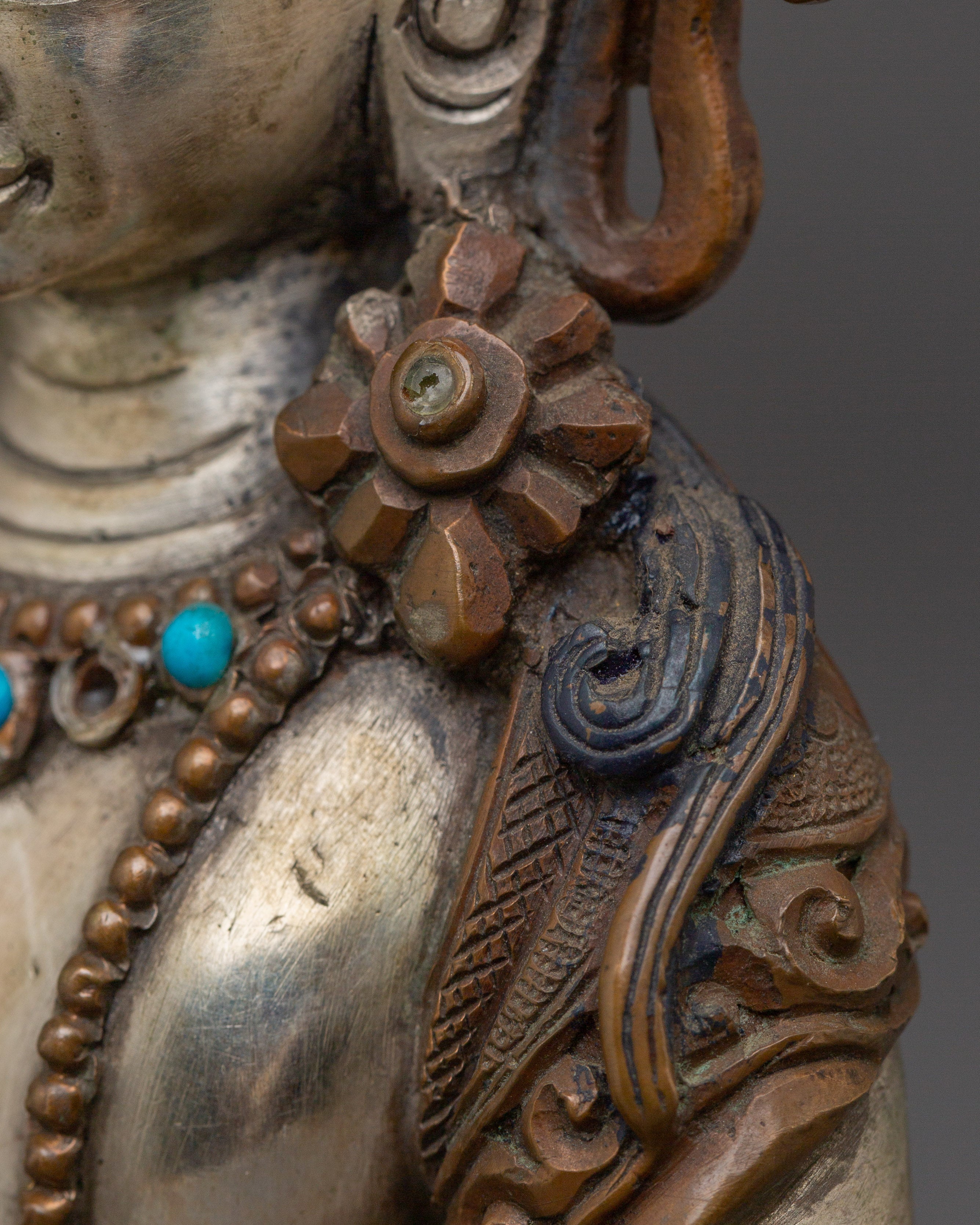 Amitayus Buddha Statue with Throne | Gold Gilded Copper Sculpture for Longevity