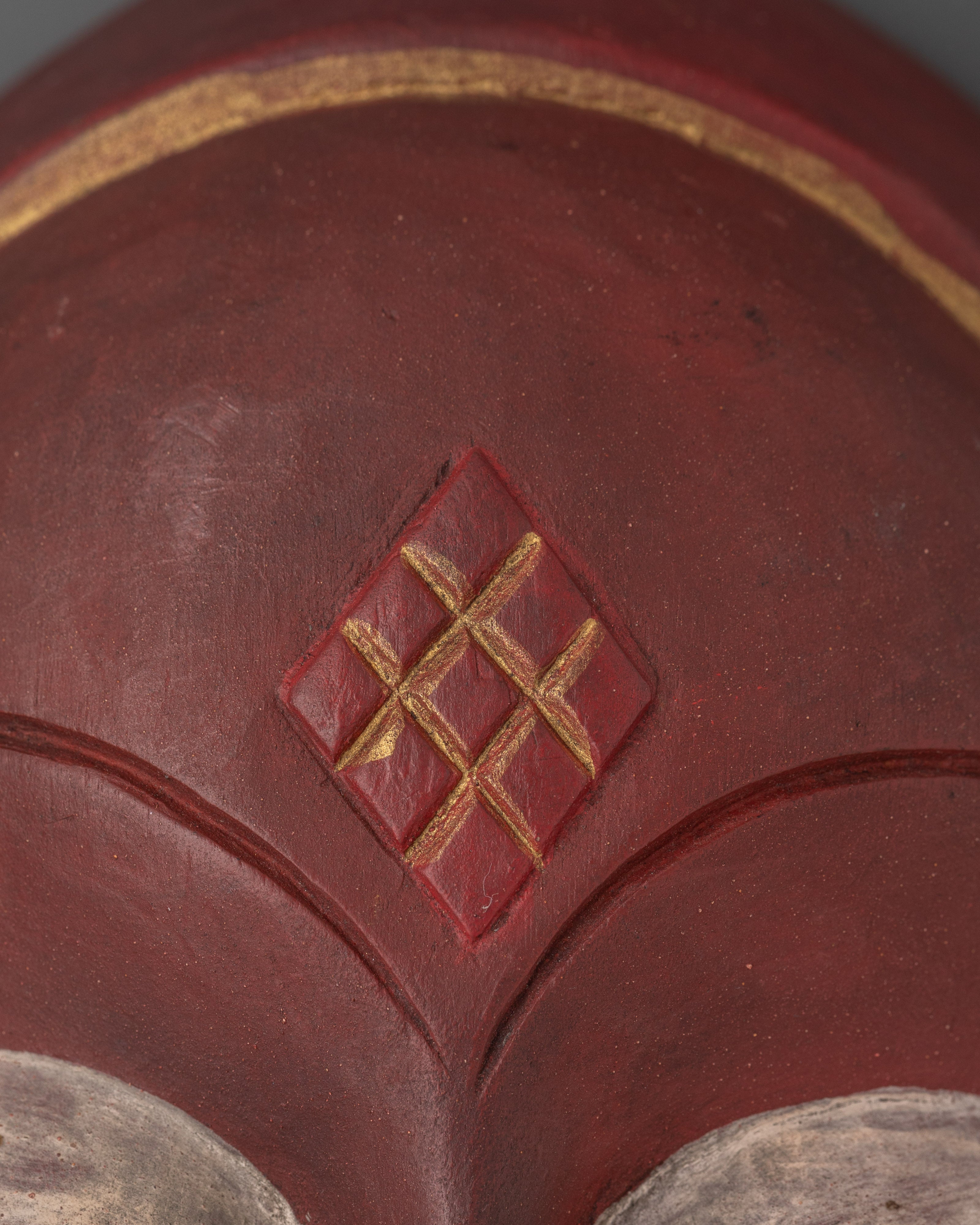 Handcrafted Red Face Mask Decor for Tribal and Ethnic Wall Art