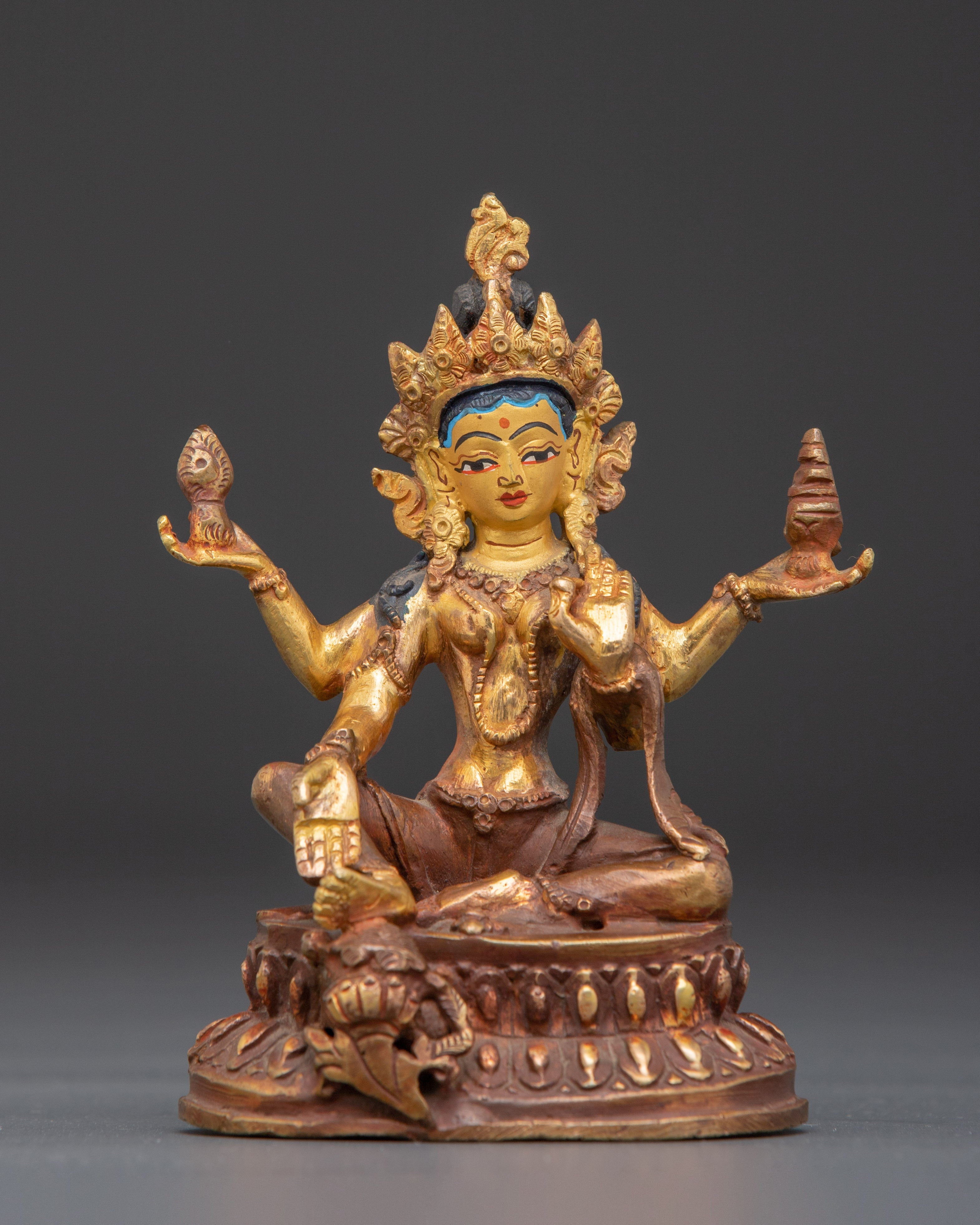 Hindu Wealth Deity Laxmi Figurine | Goddess of Prosperity and Fortune