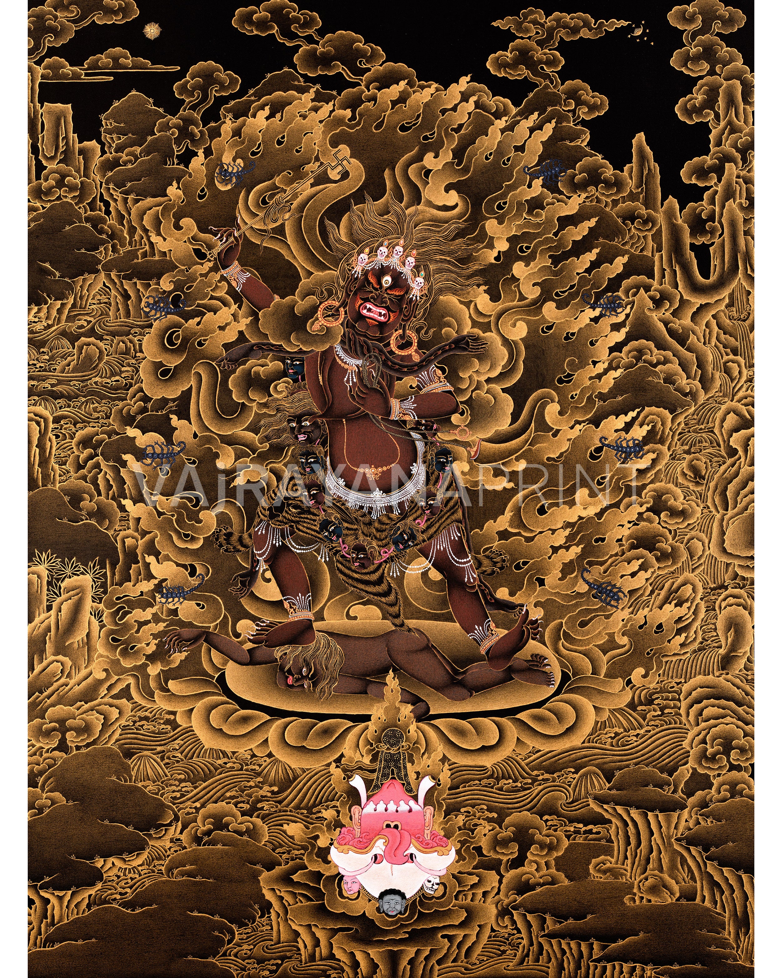 Wrathful Ekajati Canvas Print | High-Quality Giclee Thangka Print