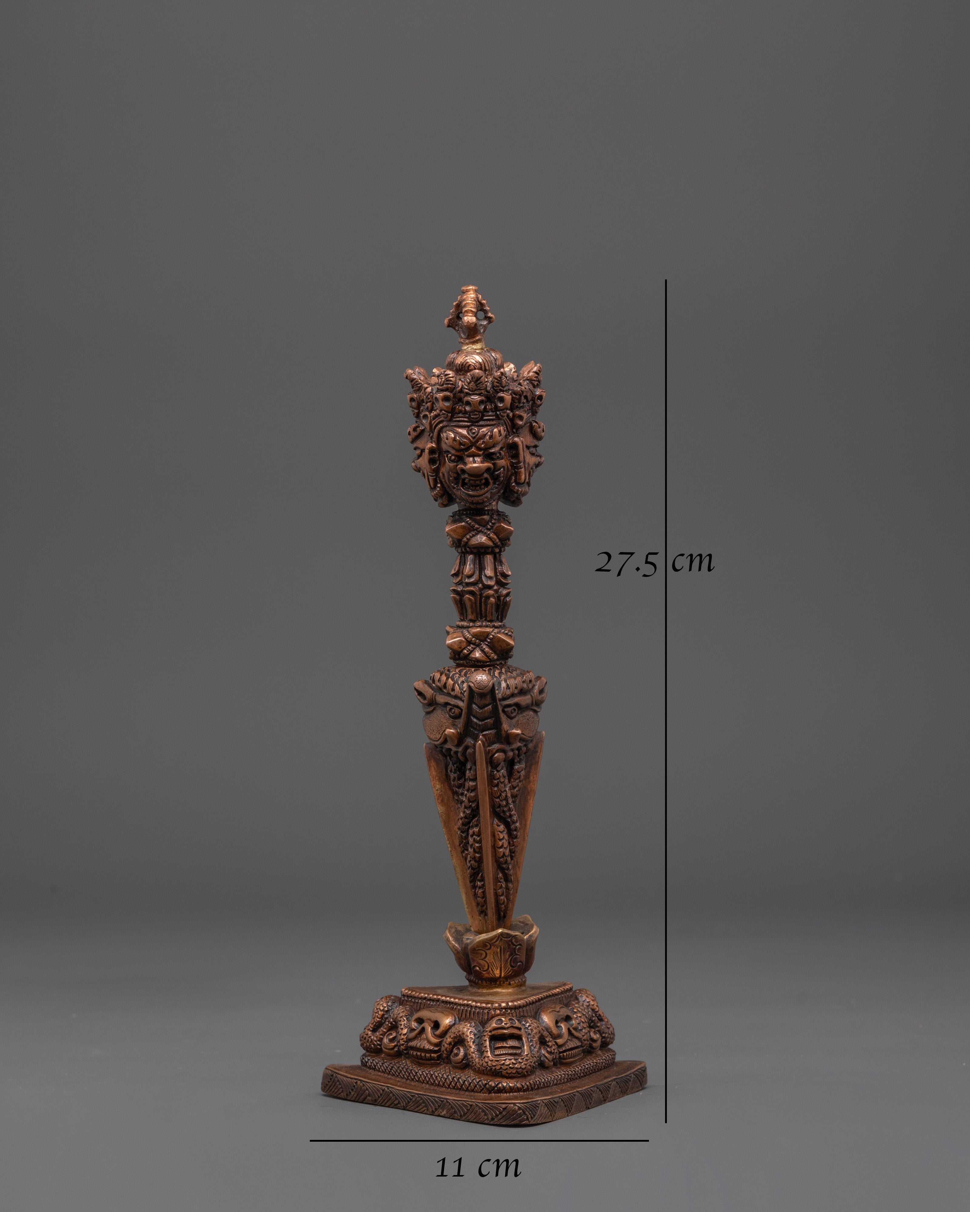 Handmade Copper Phurba For Ritual Ceremonies | Tibetan Buddhist Ritual Dagger