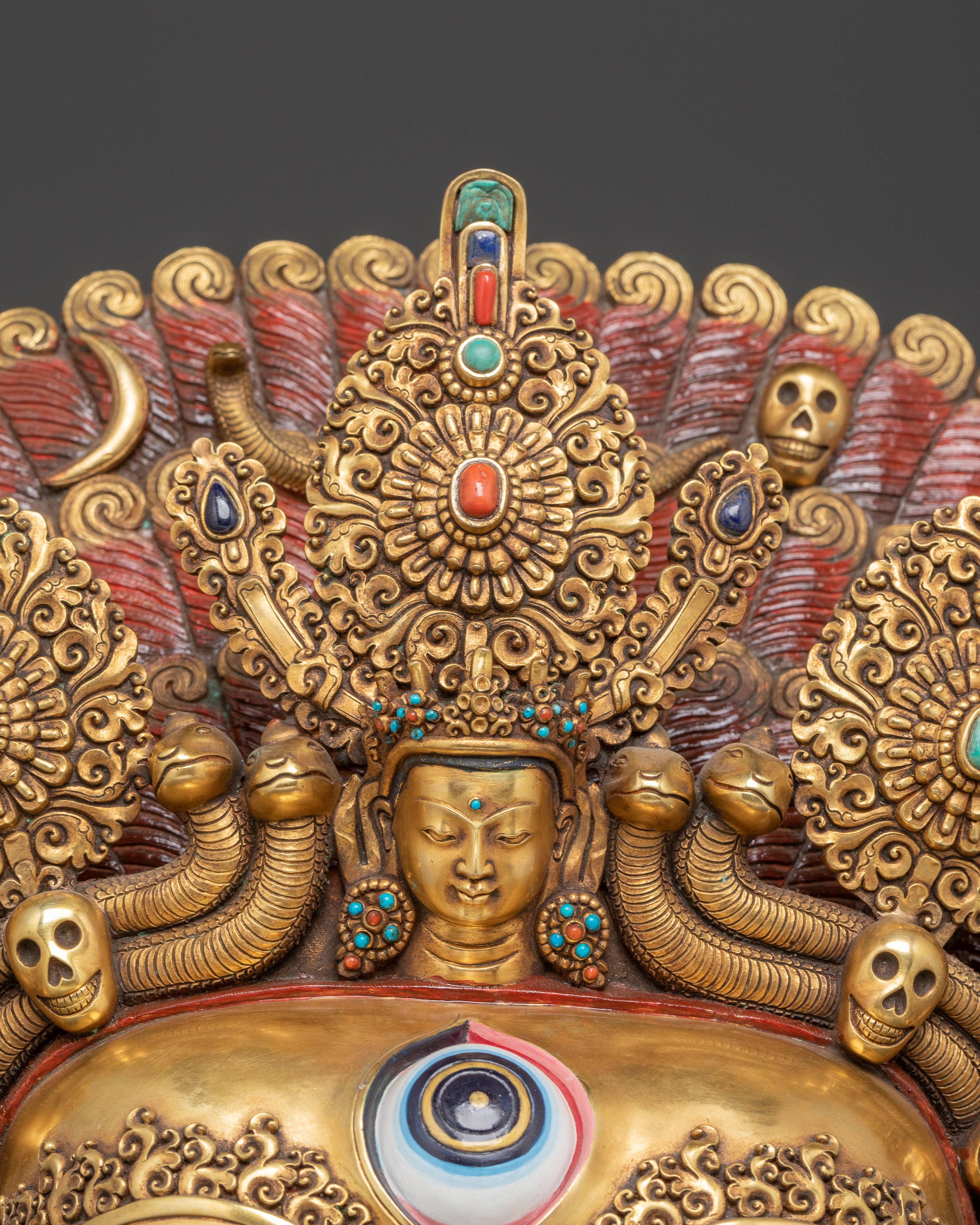 Masterfully Crafted Bhairava Mask | The Fearsome Protector of Dharma