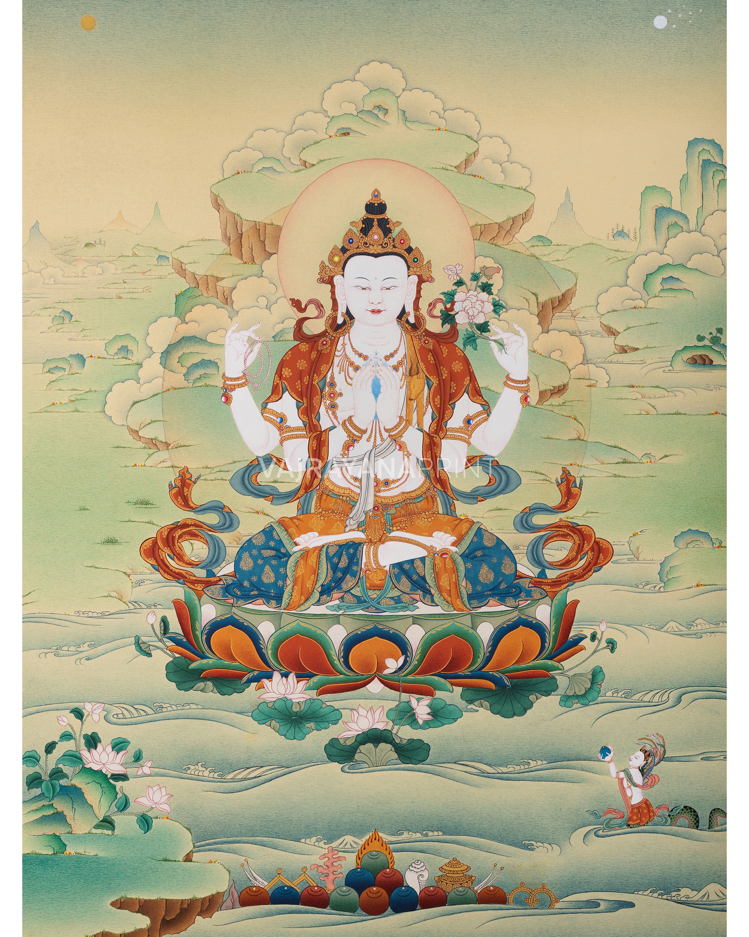 Chenrezig Thangka Print