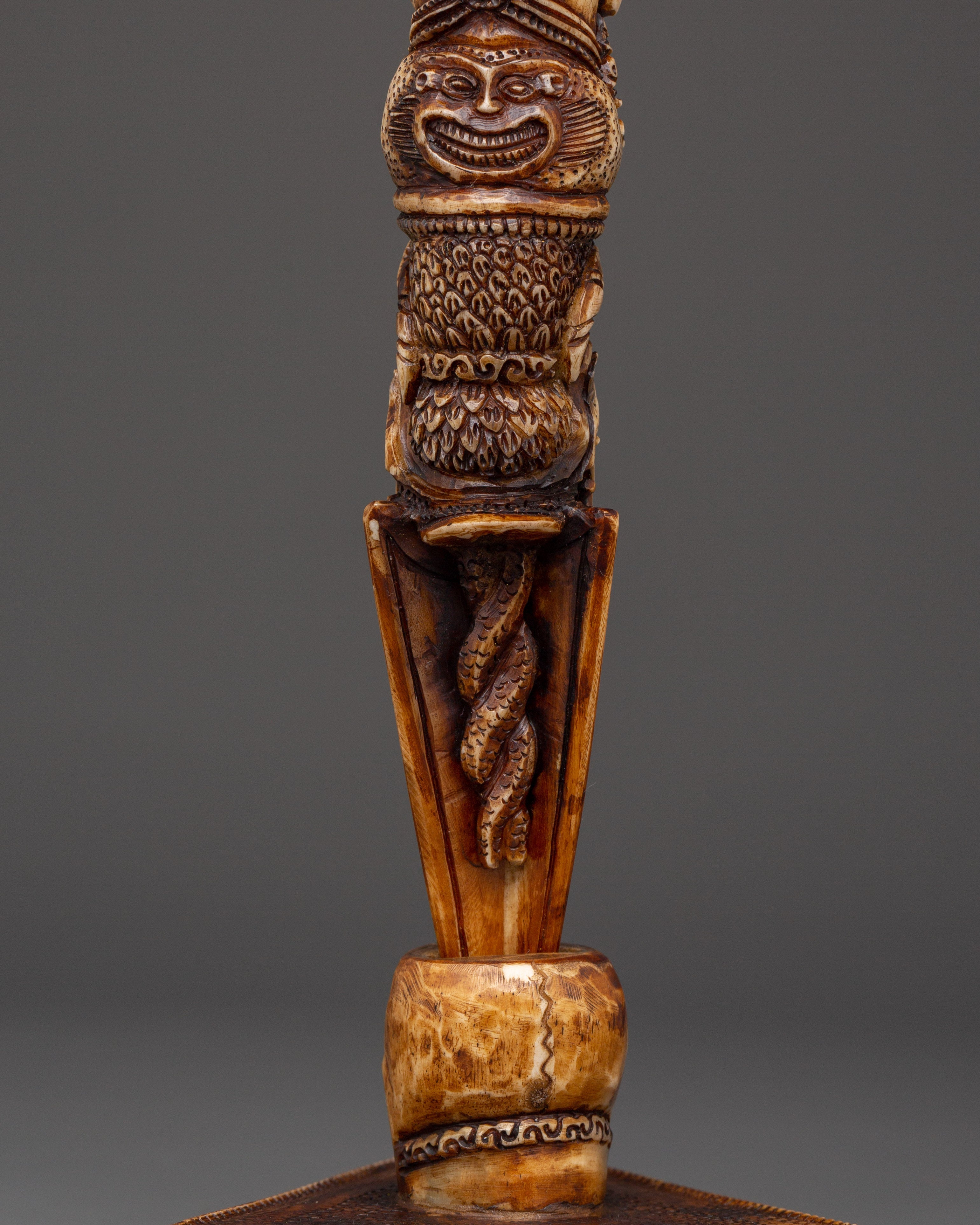 Wrathful Deity Phurba - Yak Bone Ritual Dagger