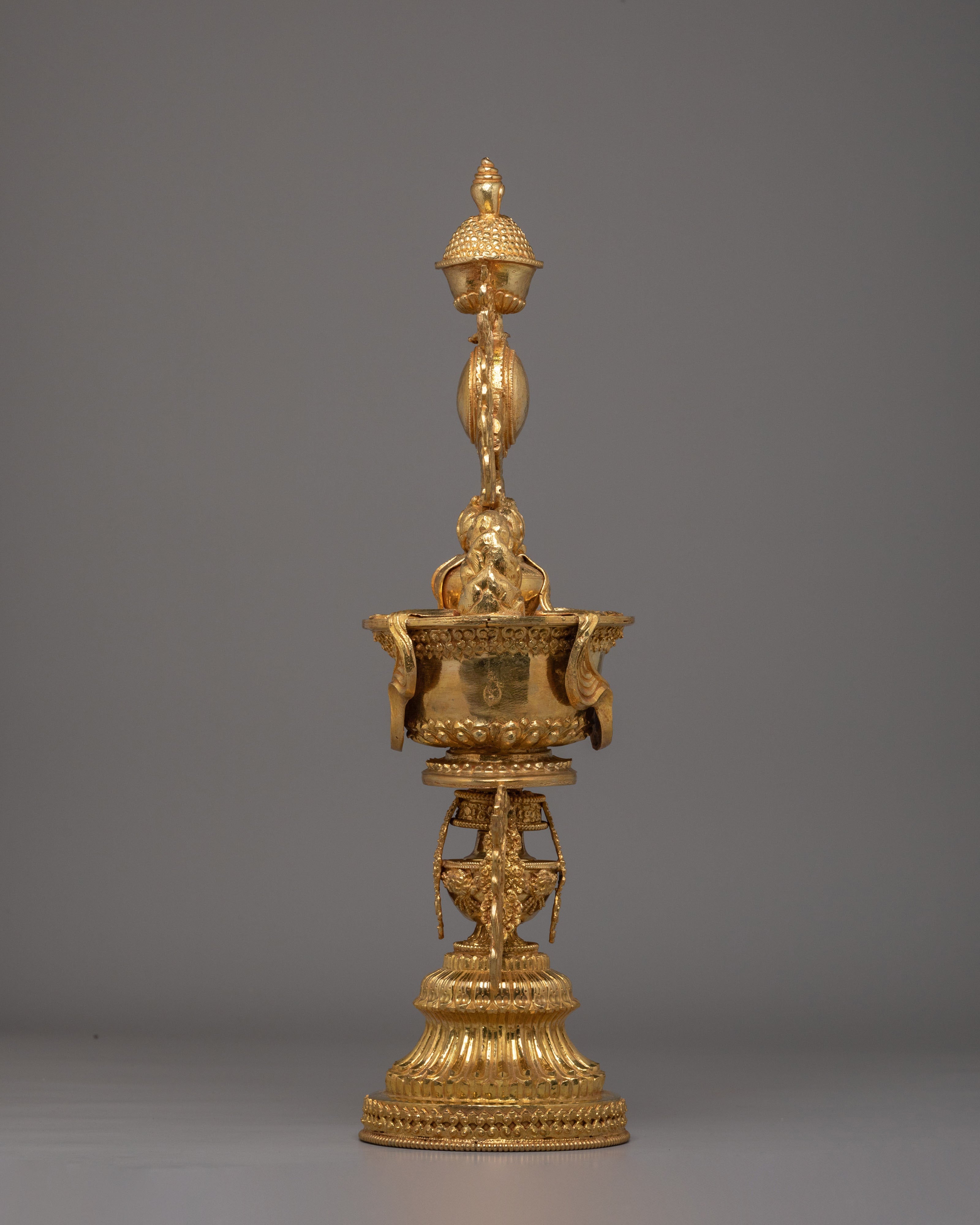 Buddhist Doya Ngaga Set | Gold-Plated Copper Ritual Tools