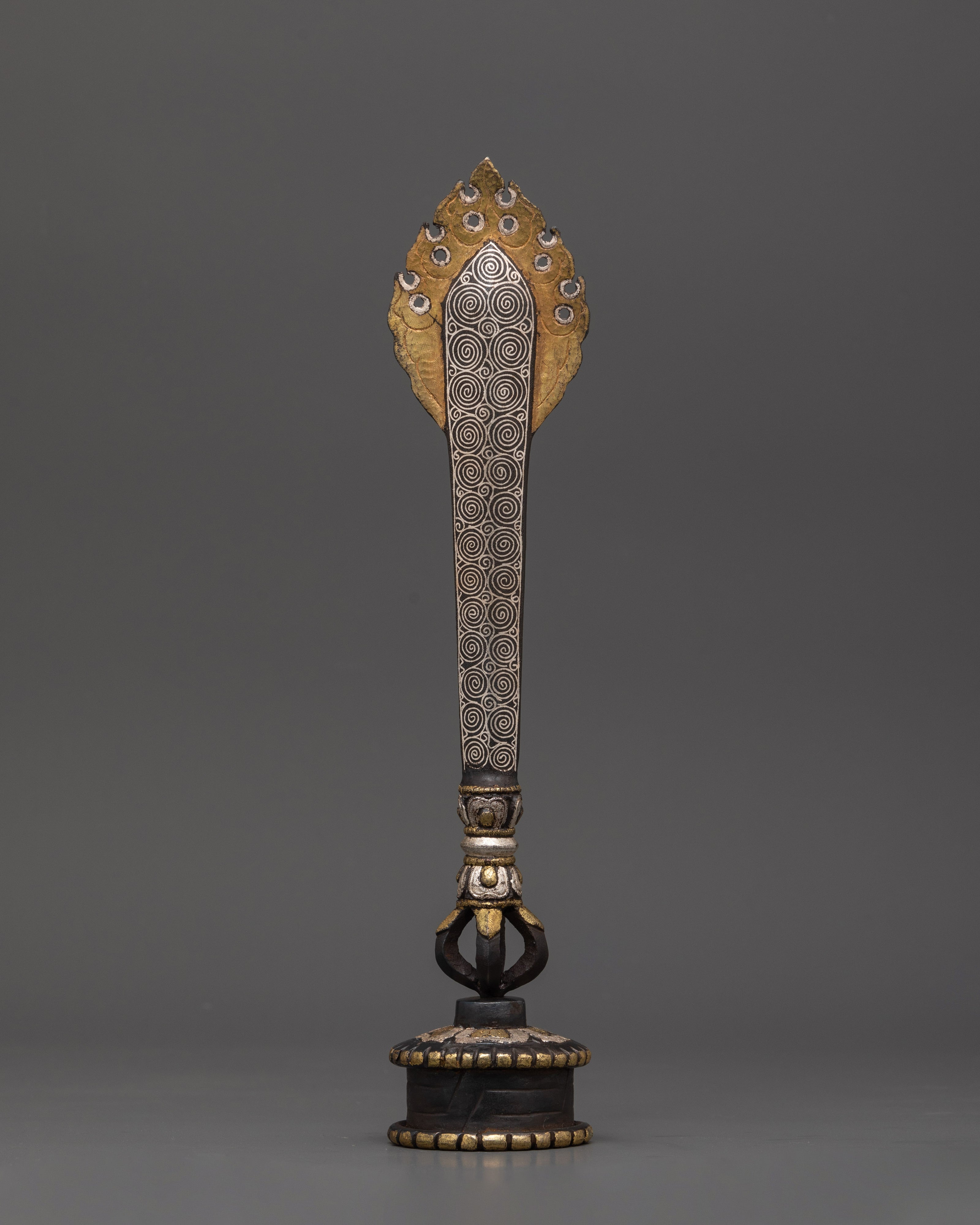 Silver-Plated Ritual Dagger with Stand