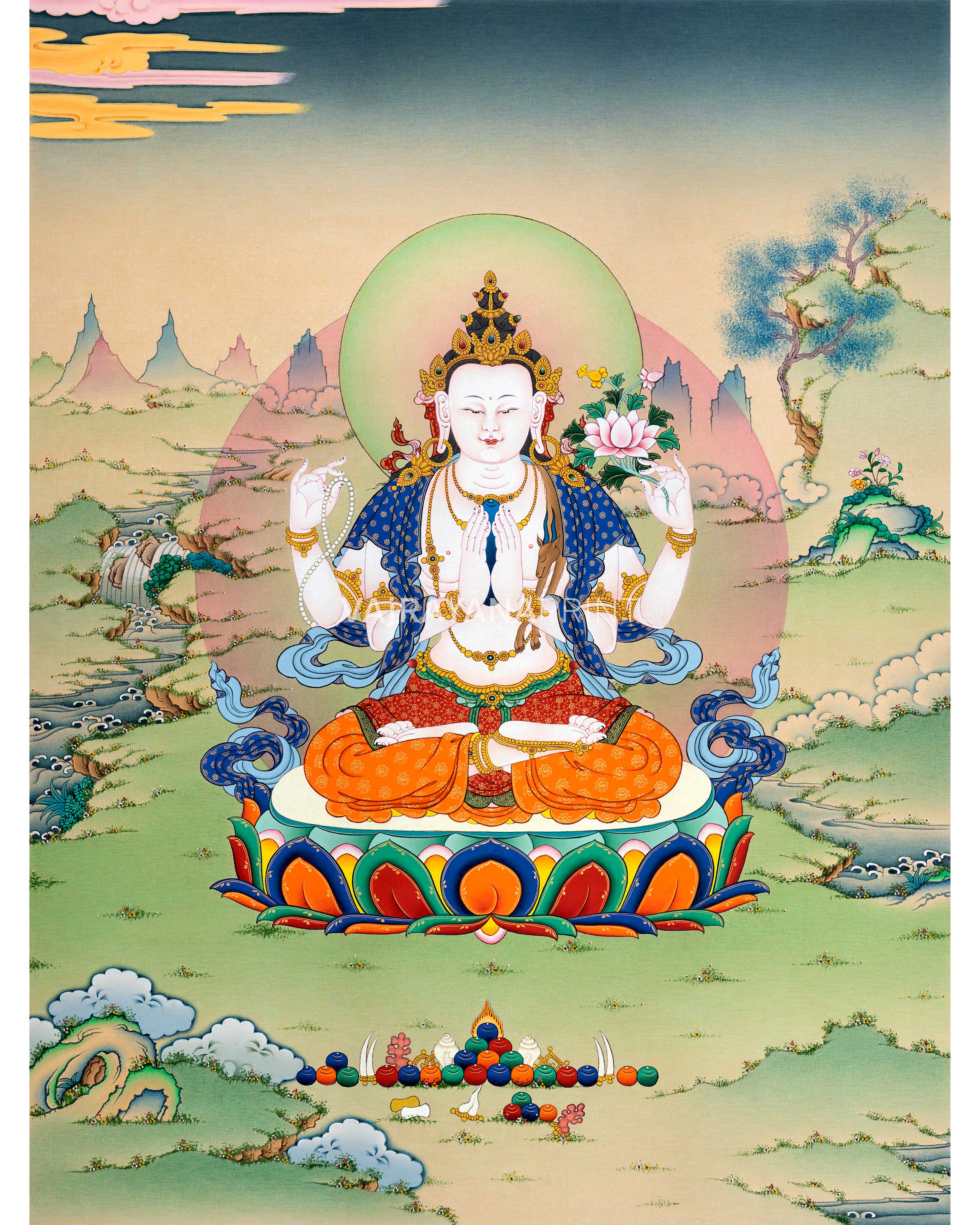 Chenrezig's Thangka Print