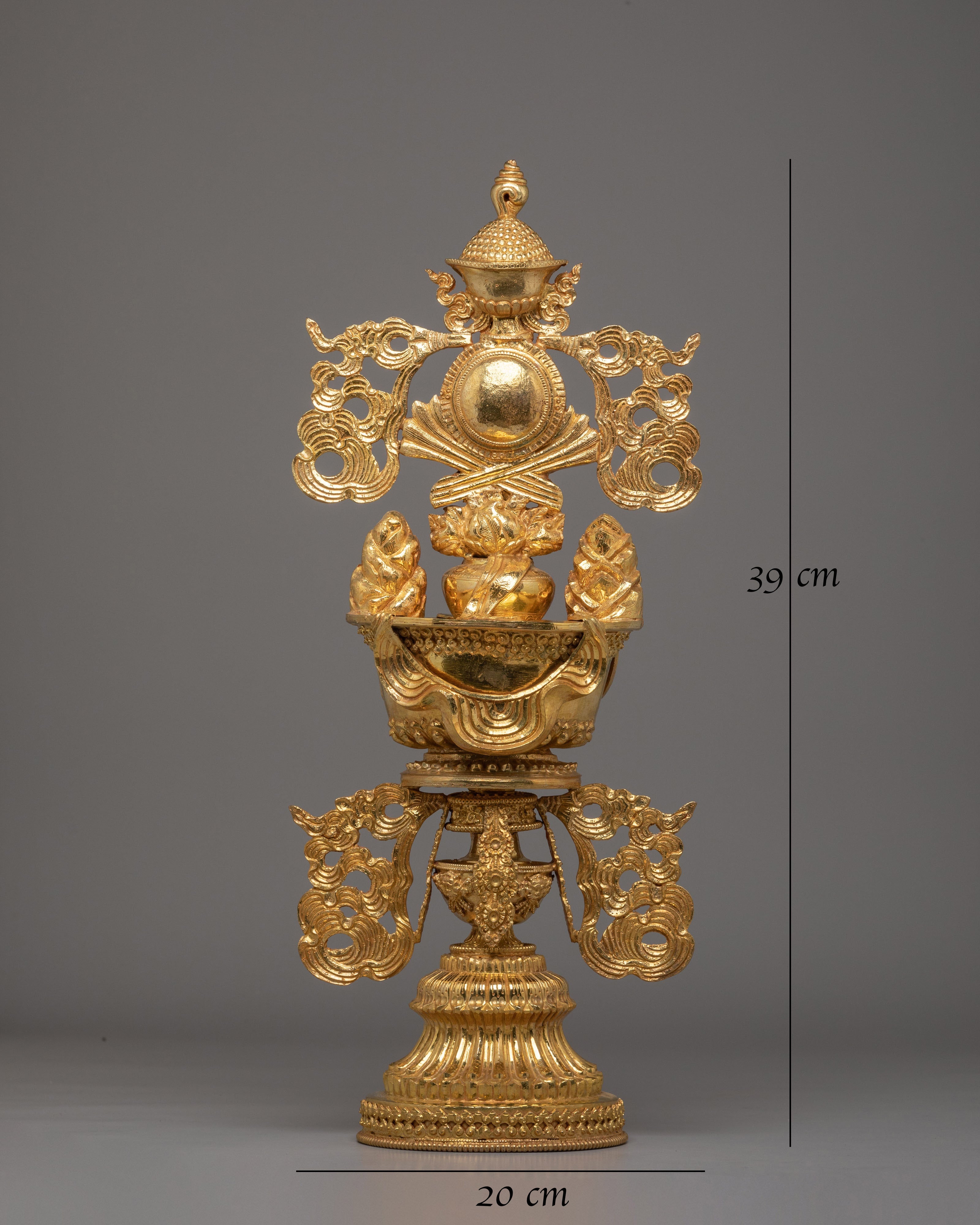 Buddhist Doya Ngaga Set | Gold-Plated Copper Ritual Tools