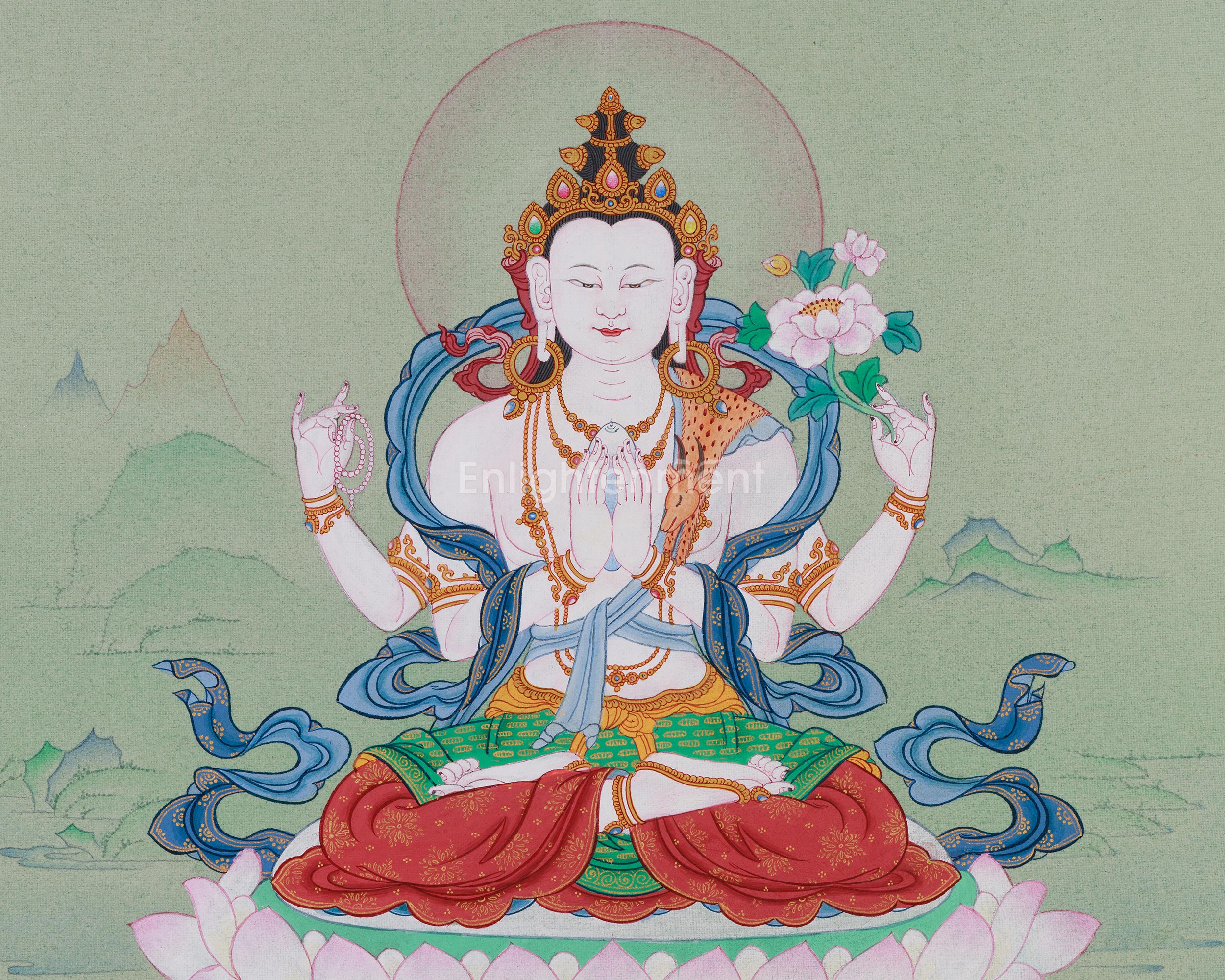 Compassionate Bodhisattva, Chenrezig Thangka