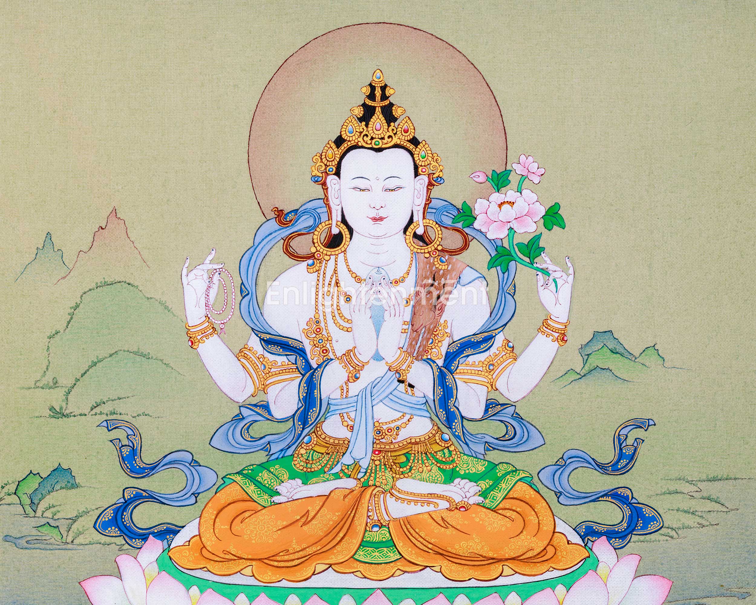 Perfect Chenresig Thangka for Practice