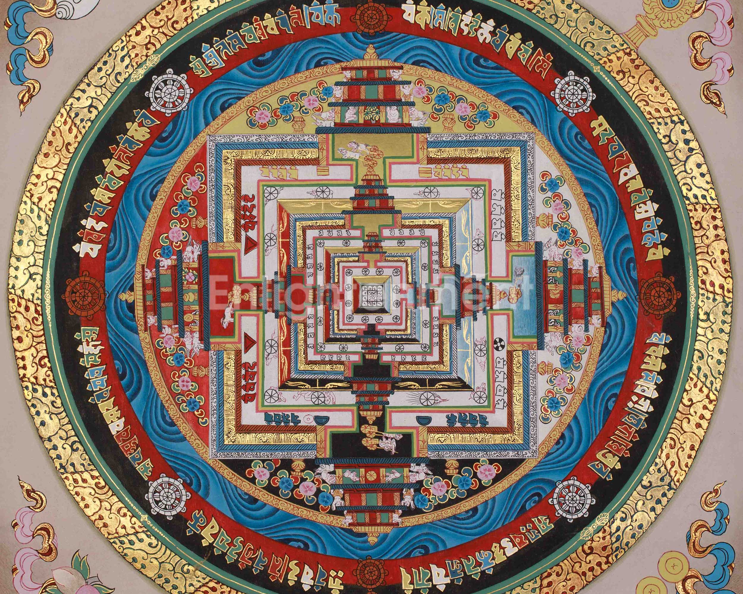 Kalachakra Mandala Wall Art | Peace, Focus, and Transformation Thangka Painting