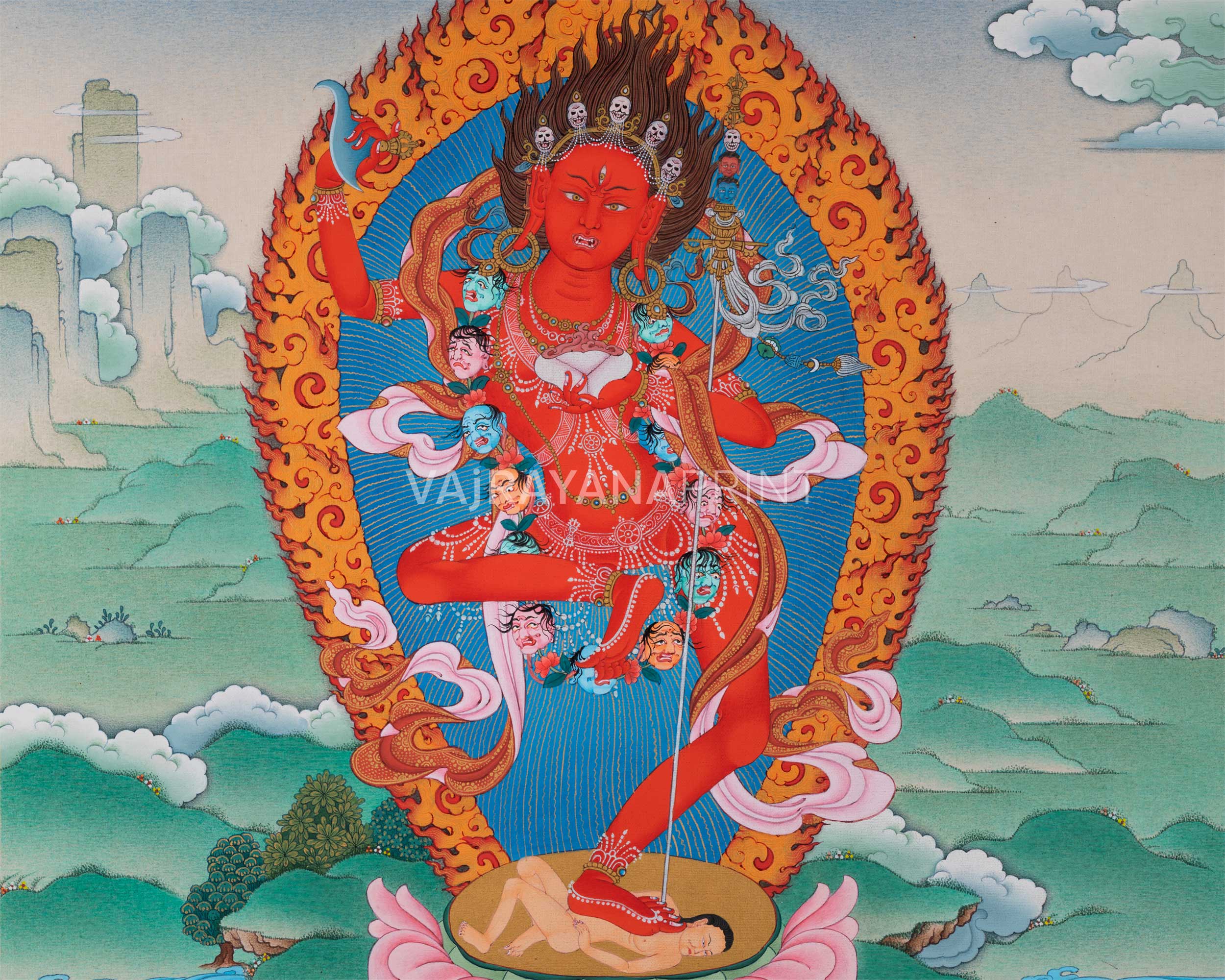 Dorje Phagmo Thangka Artwork | Thangka Print Of Wrathful Compassion