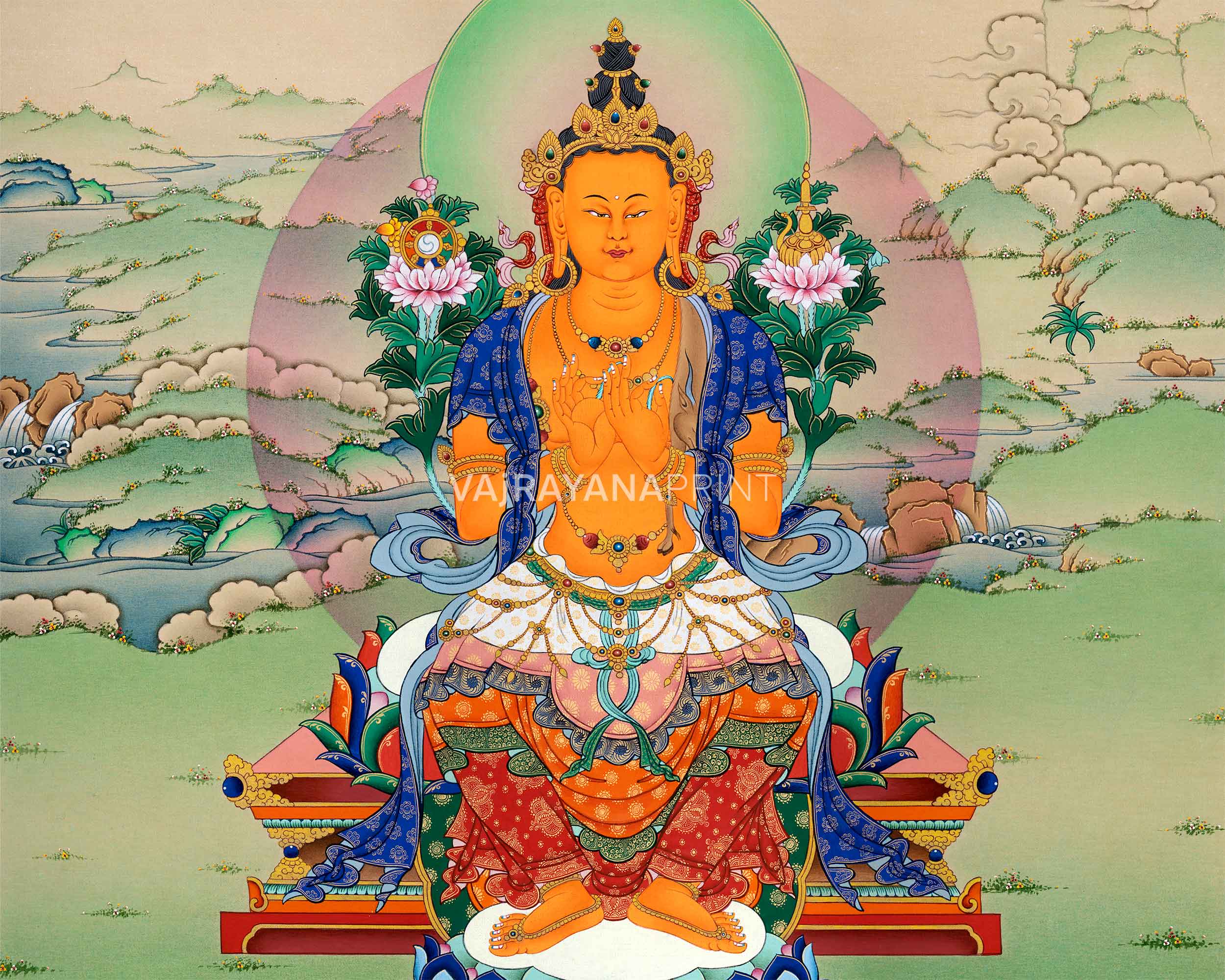 Maitreya Buddha's Presence in Canvas Print | Embodiment of Future Enlightenment