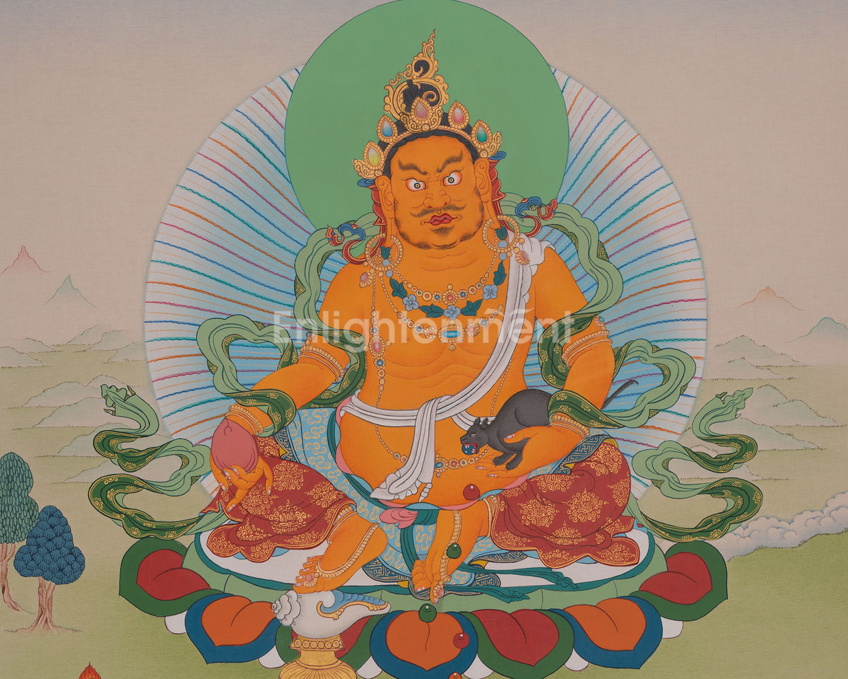 Dzambhala Buddhist Artwork | Symbolized Wealth and Abundance | Tibetan Art
