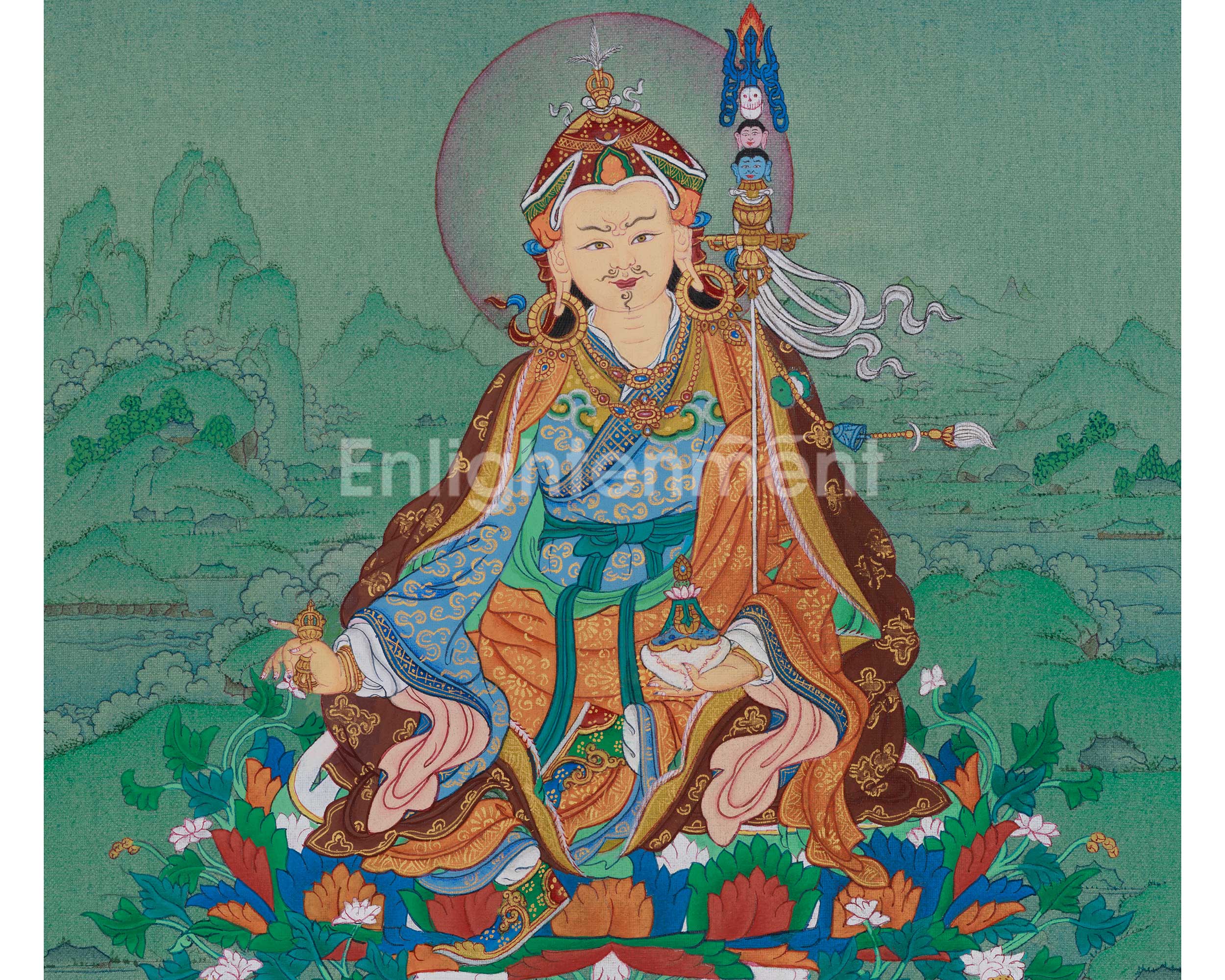 Vajrayana Deity Guru Rinpoche Artwork | Embodiment of Enlightened Presence