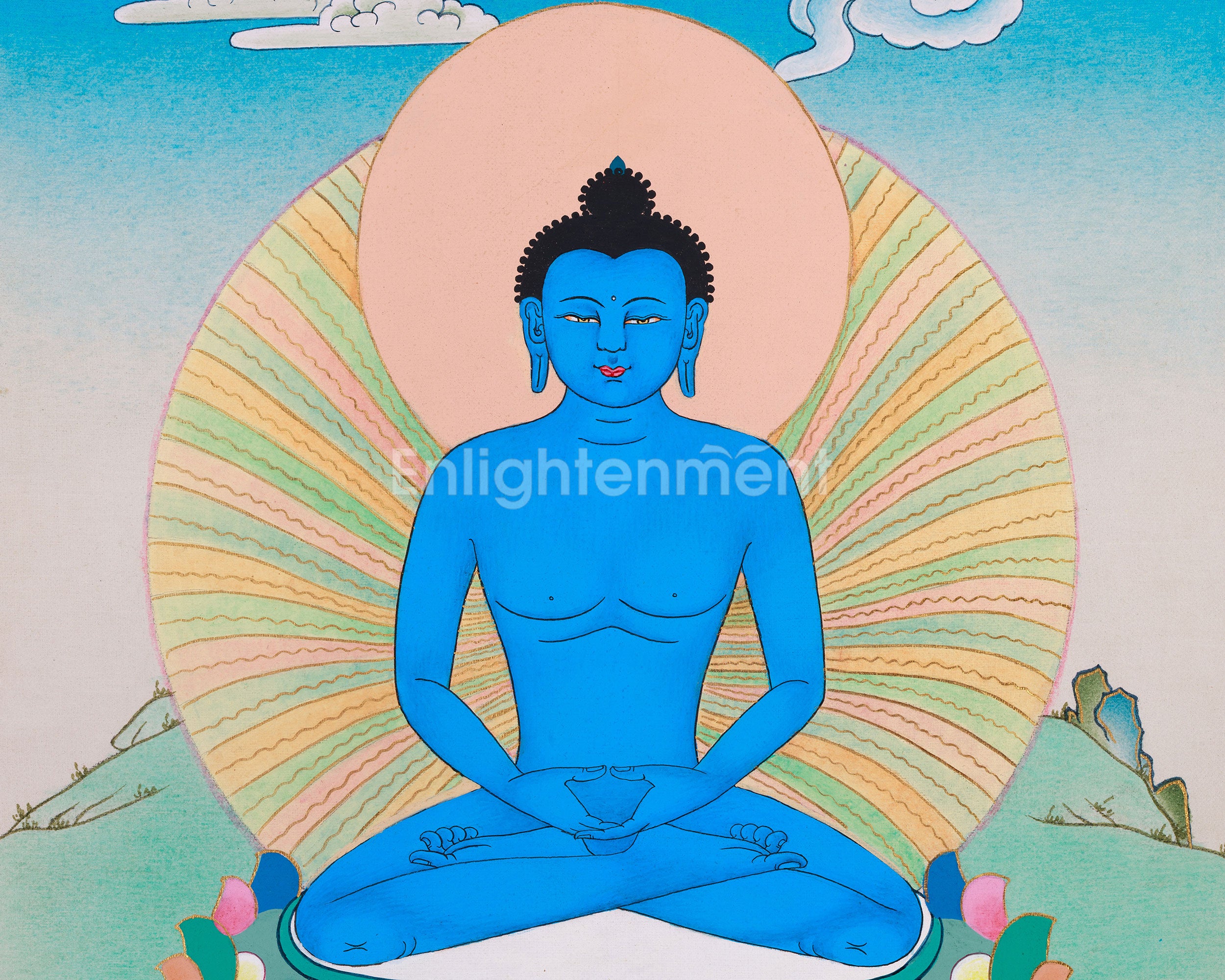 Hand-Painted Samantabhadra Thangka | The Primordial Buddha