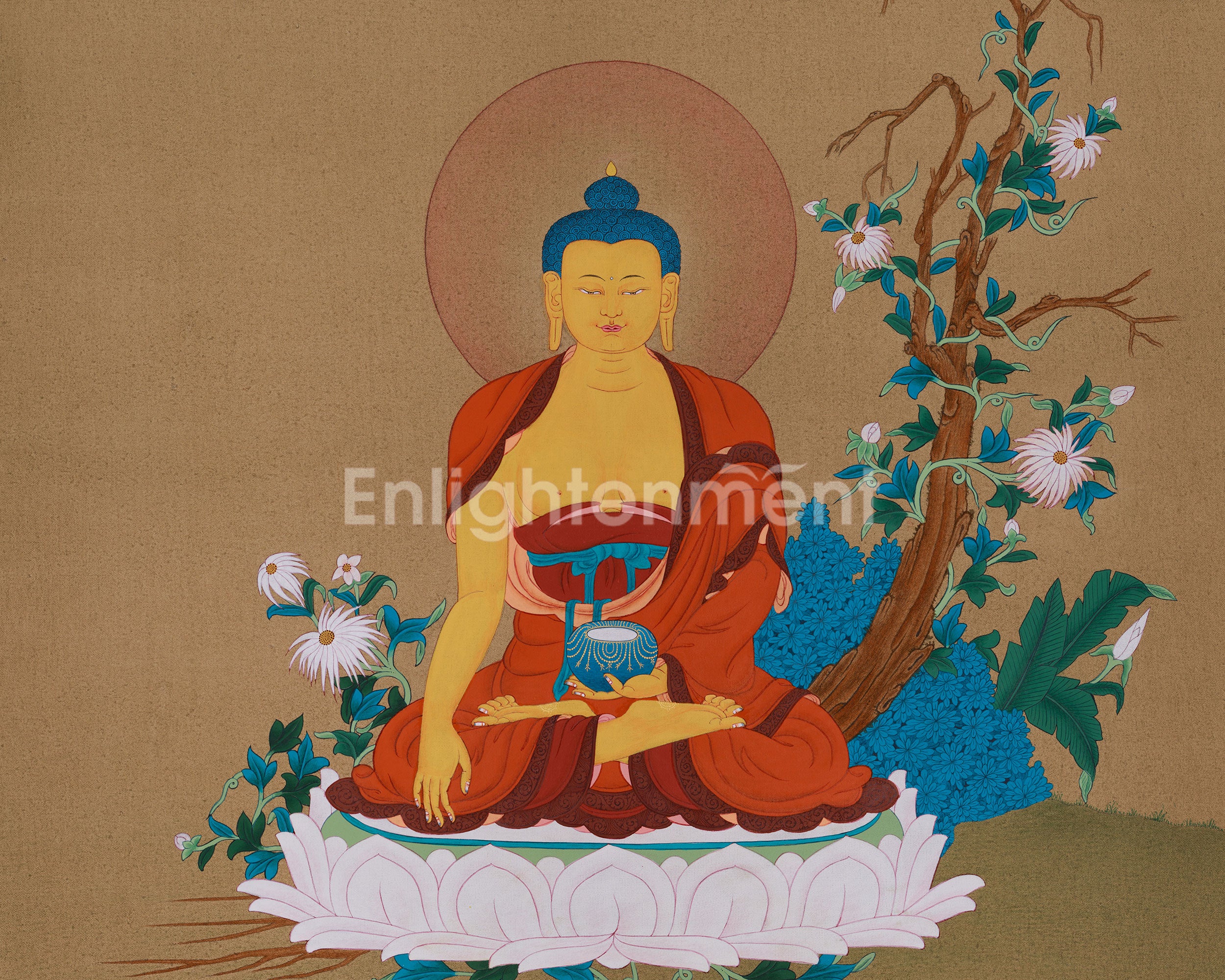 Enlighten Buddha Shakyamuni Thangka | Enlightenment & the Path to Nirvana