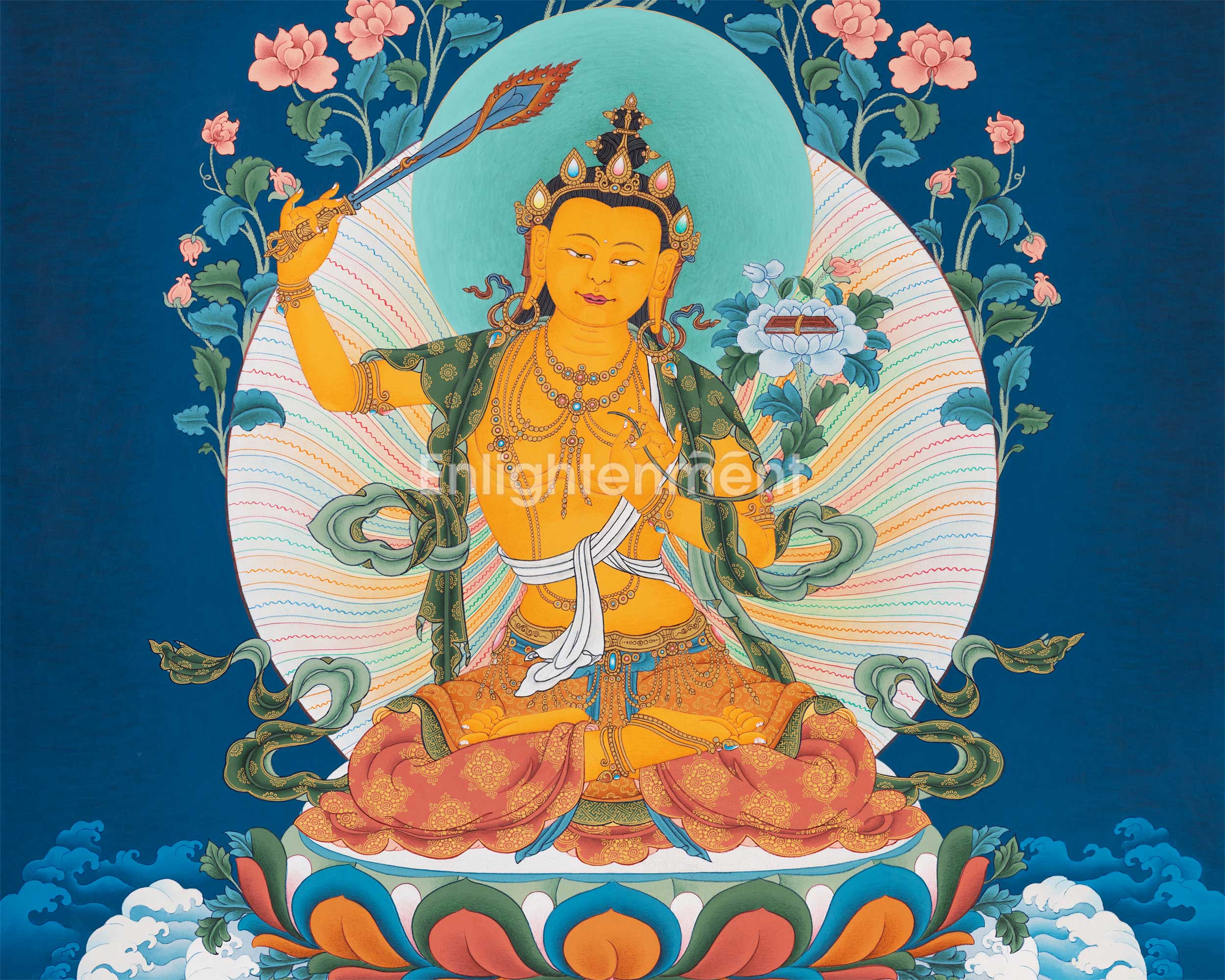 Unique Thangka of Manjushri Buddha
