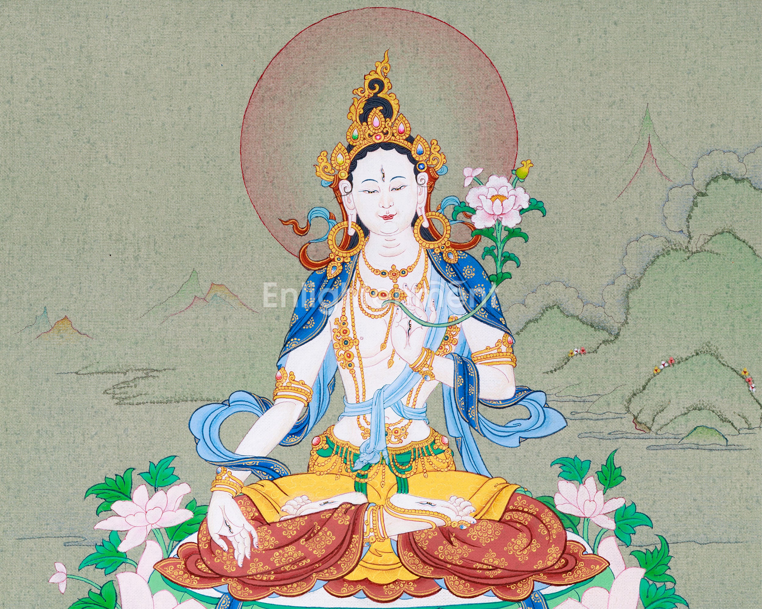 White Tara, Goddess of Compassion Thangka | Authentic Himalayan Art for Spiritual Wellness