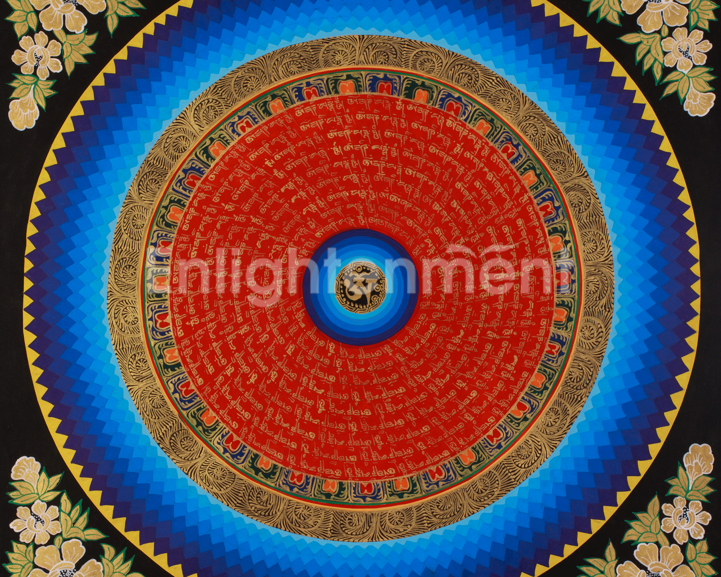 Spiritual Mantra Mandala Art | Meditation Altar | Sacred Thangka