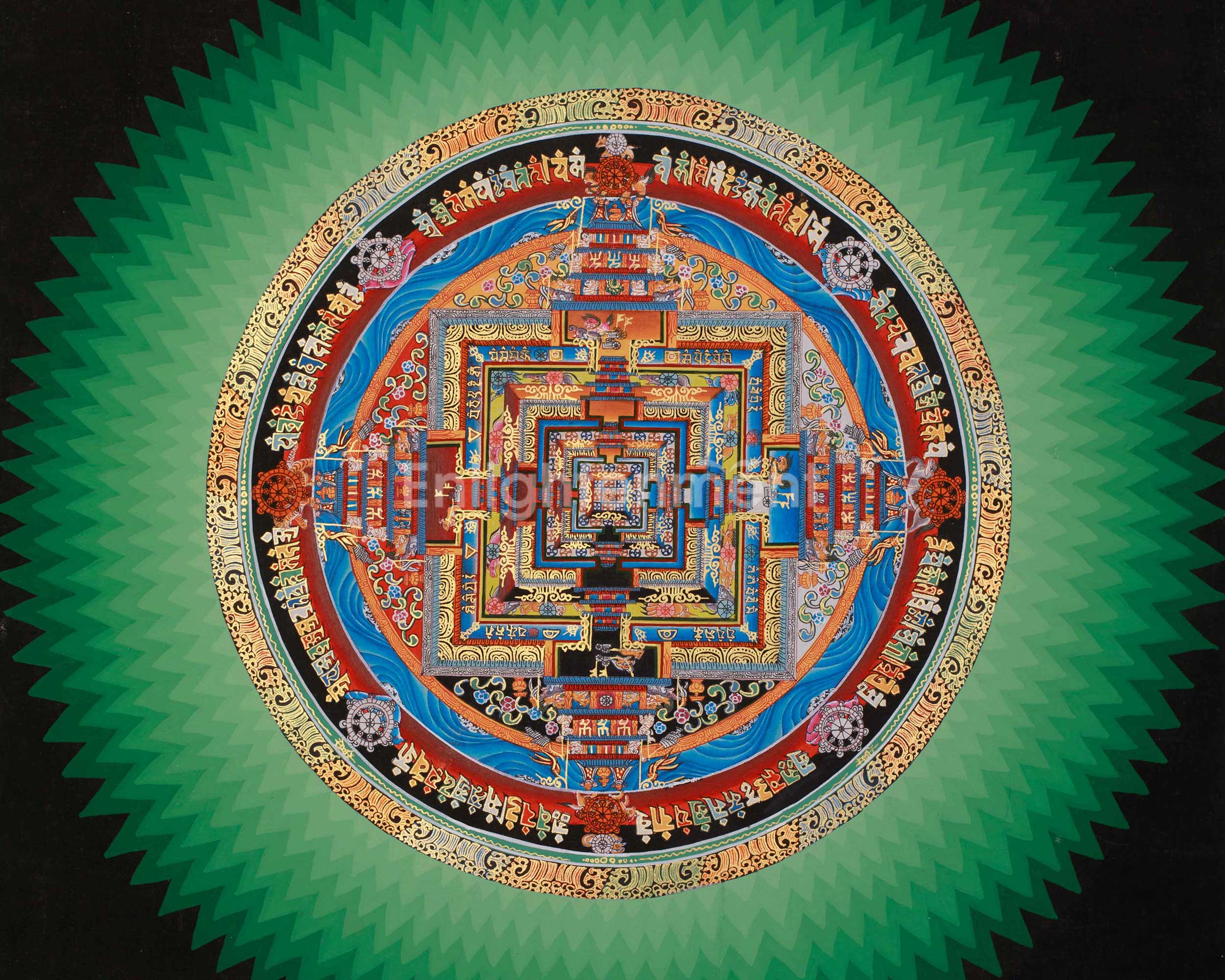 Himalayan Kalachakra Mandala Artwork | Sacred Wheel Of Time Art | Meditation & Spiritual Altar