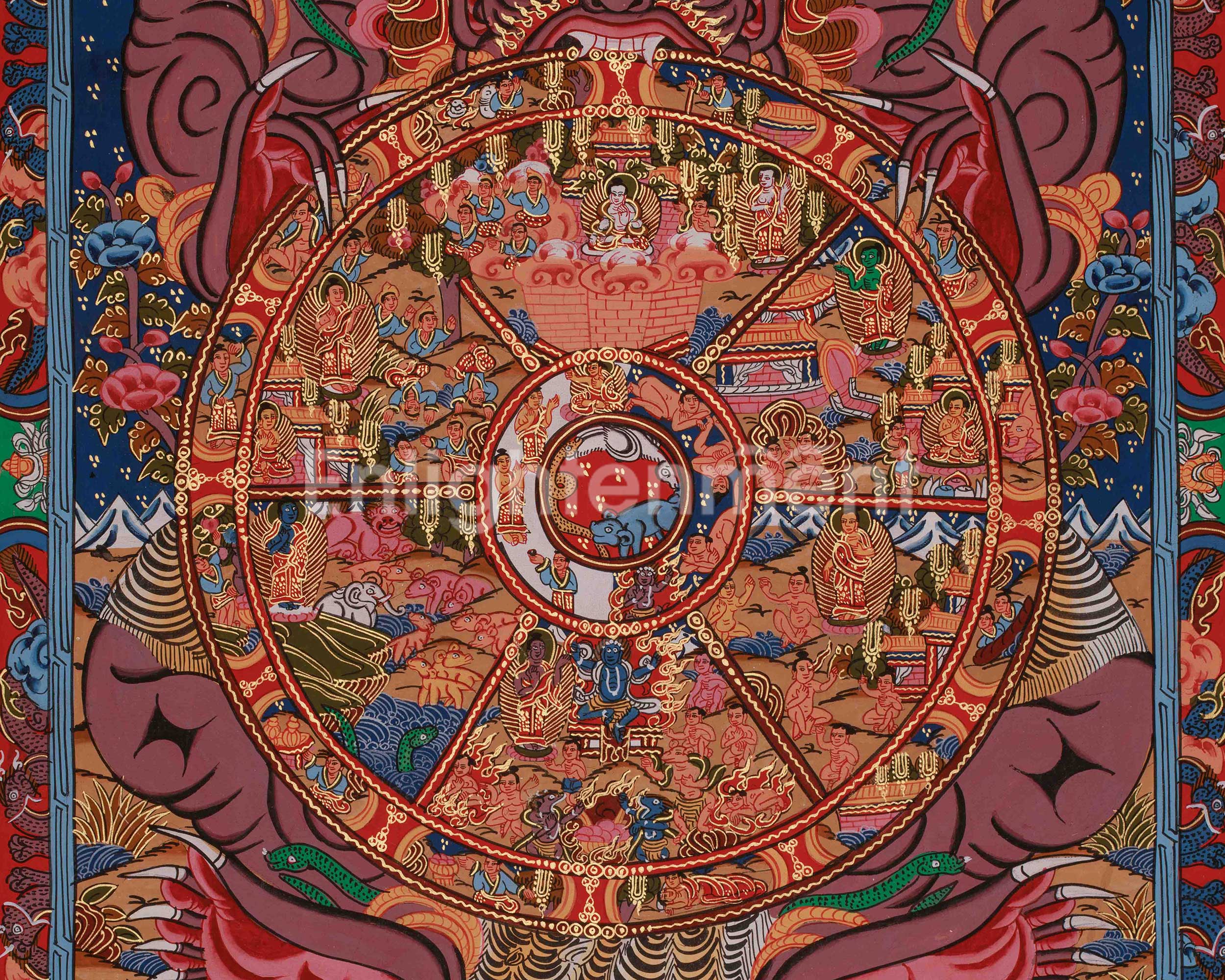 Tibetan Wheel of Life Artwork | Teaching Samsara and the Path to Freedom