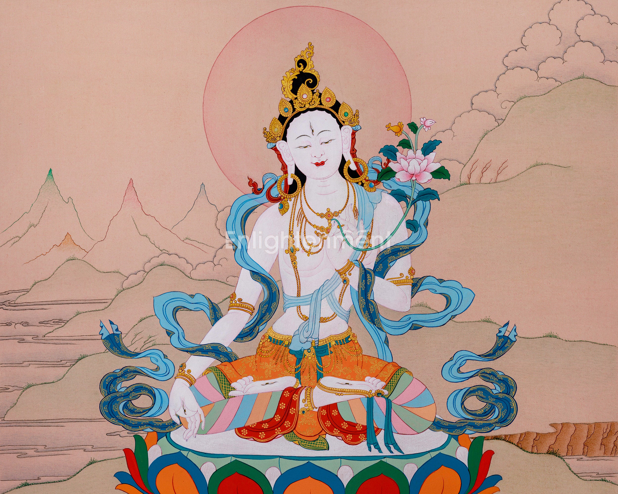 Spectacular White Tara| Karma Gadri Thangka