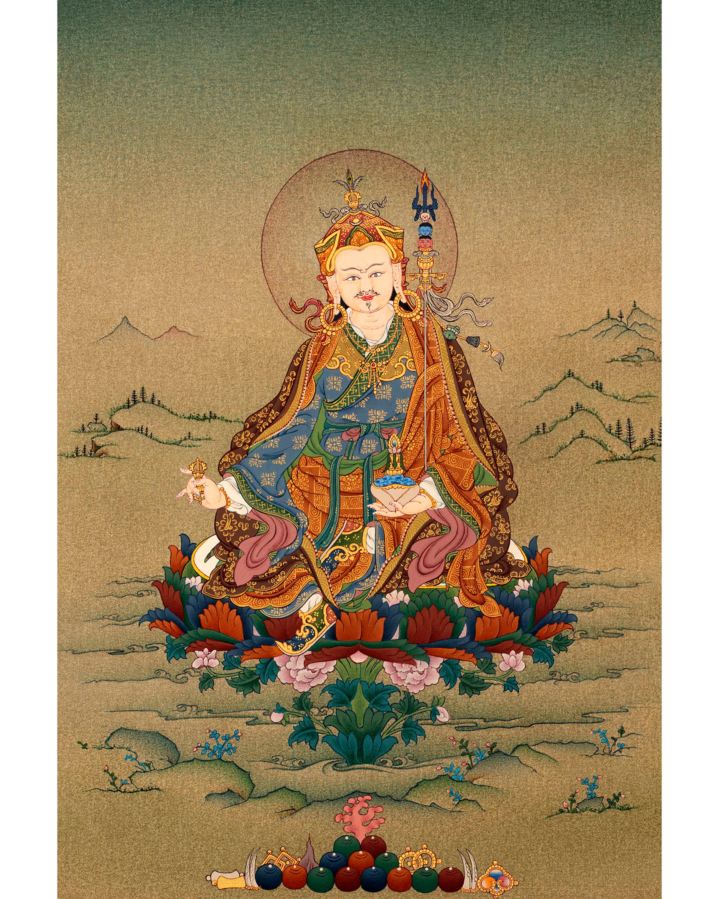 Guru Rinpoche | Hand Painted Tibetan Padmasambhava Thangka