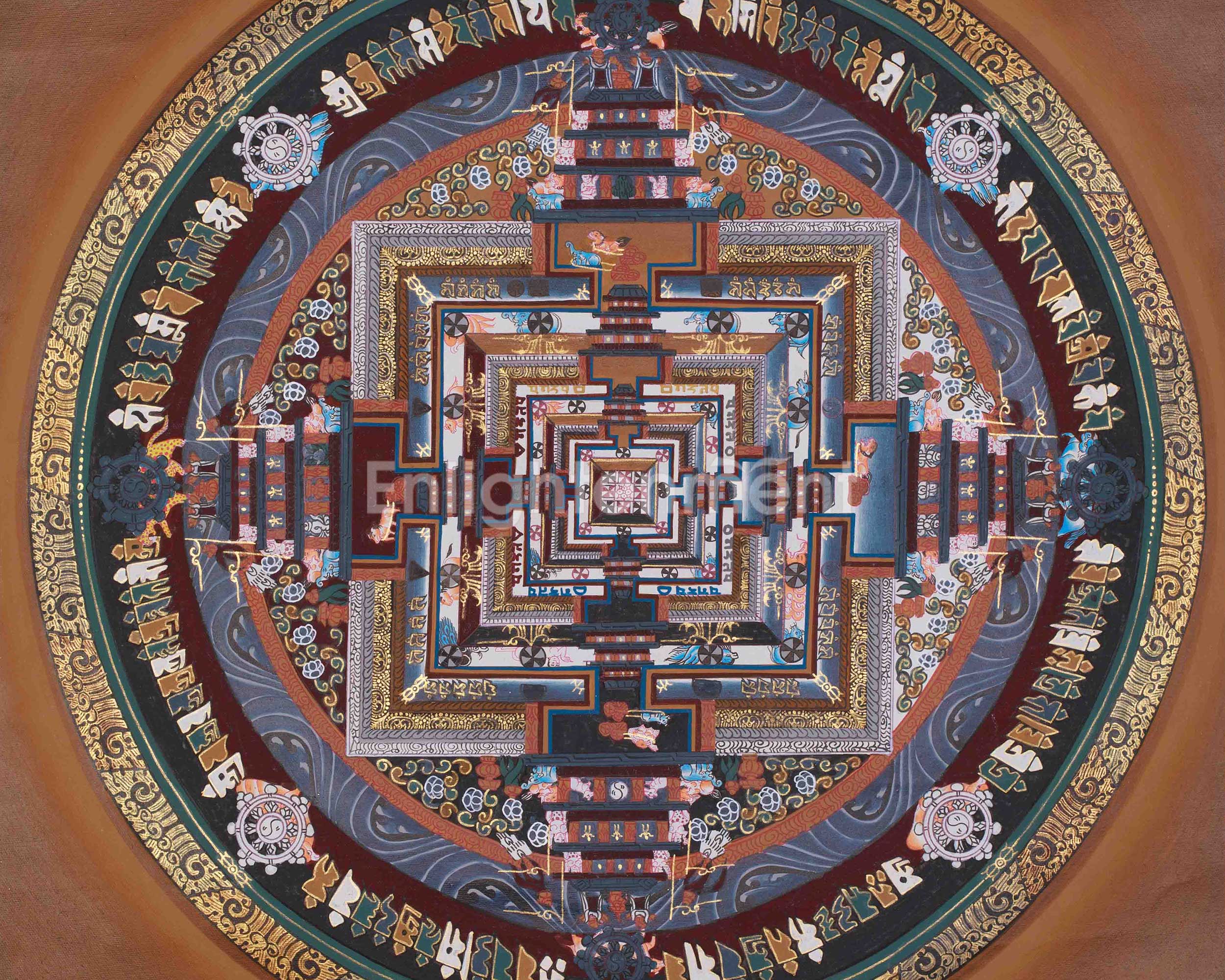 Traditional Thangka Of Kalachakra Mandala | Symbol Of Wisdom, Harmony, and Enlightenment | Meditation & Spiritual Altar