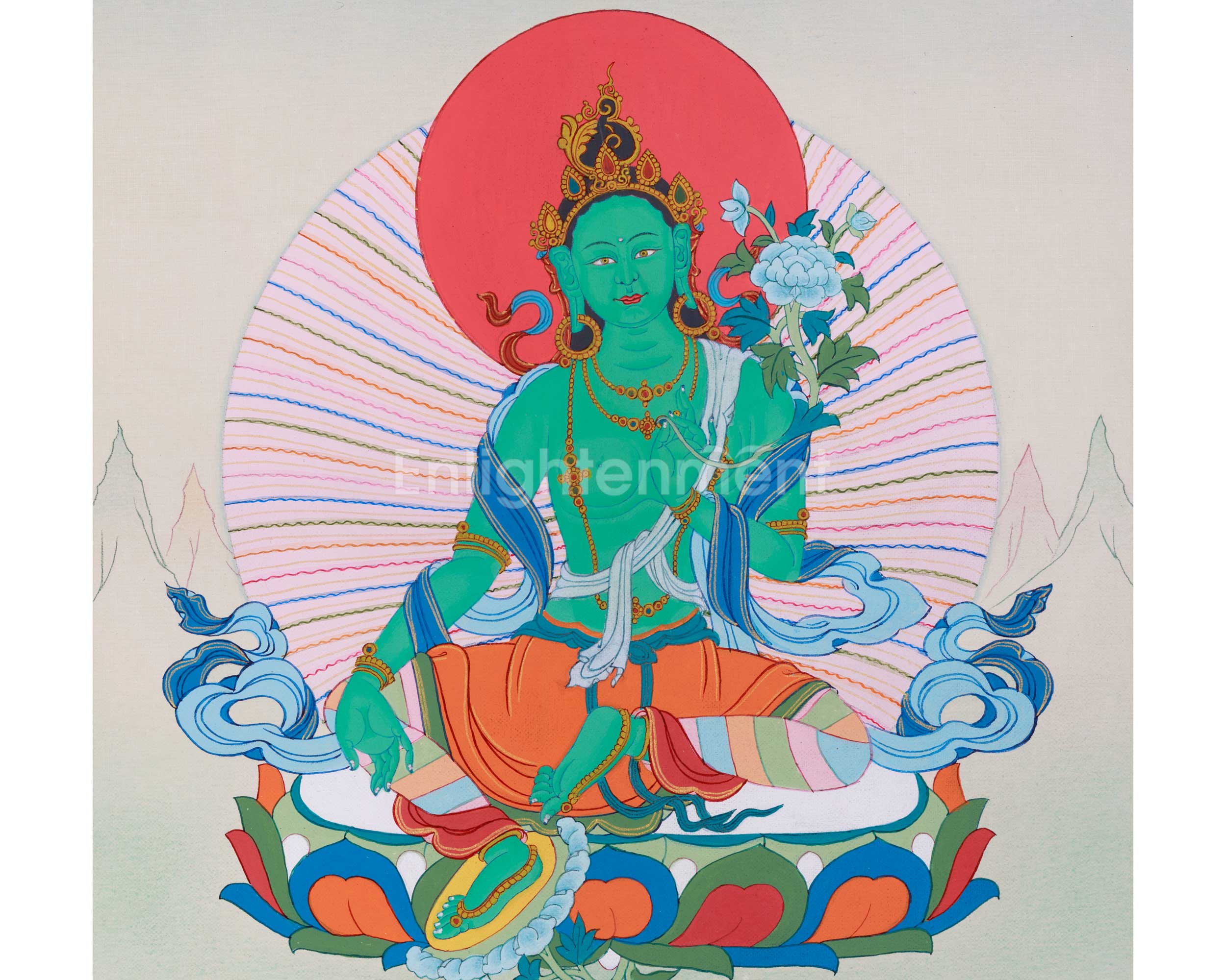 Green Tara Thangka, Traditional Art