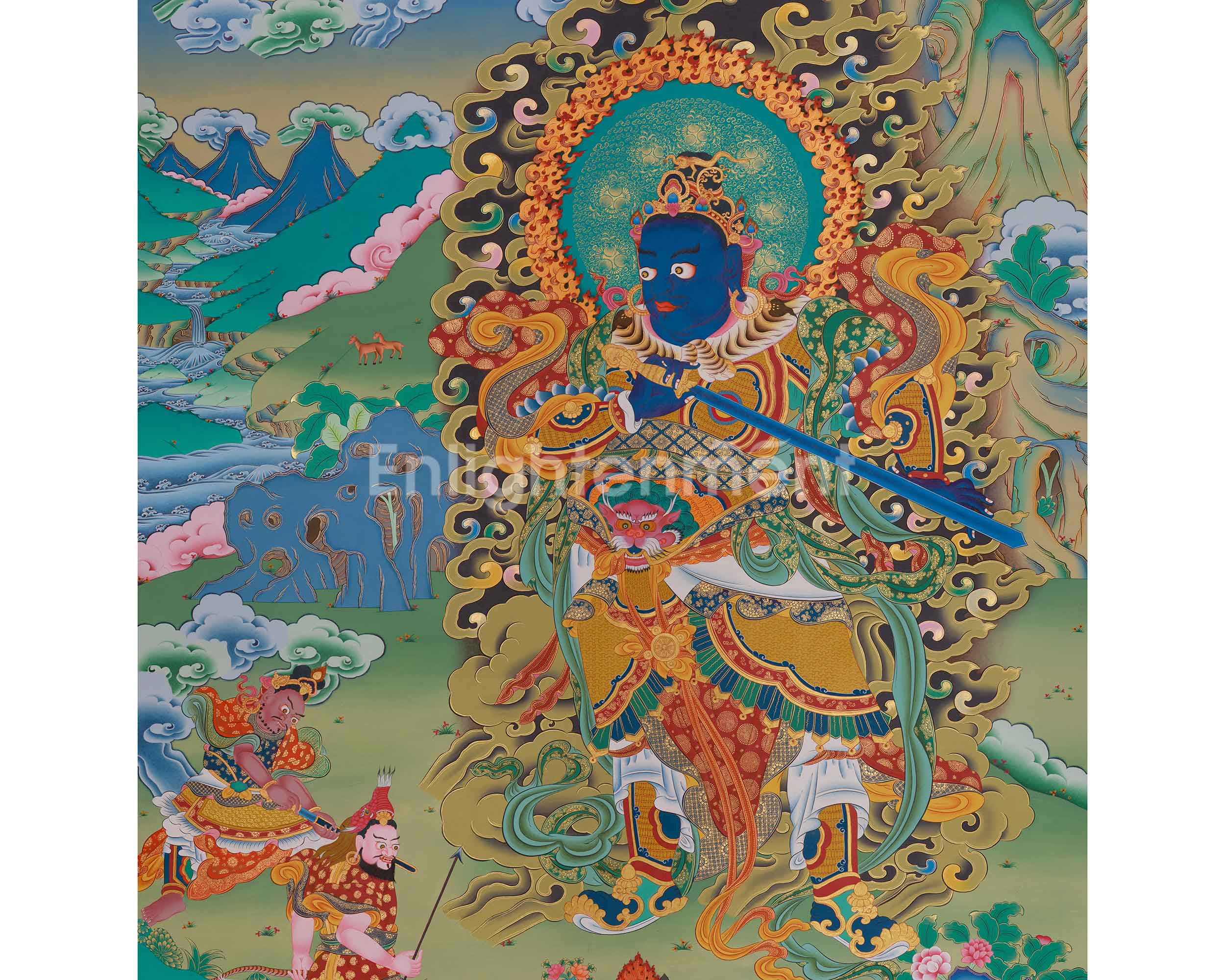 Virudhaka Thangka | Buddhist Guardian King of the South