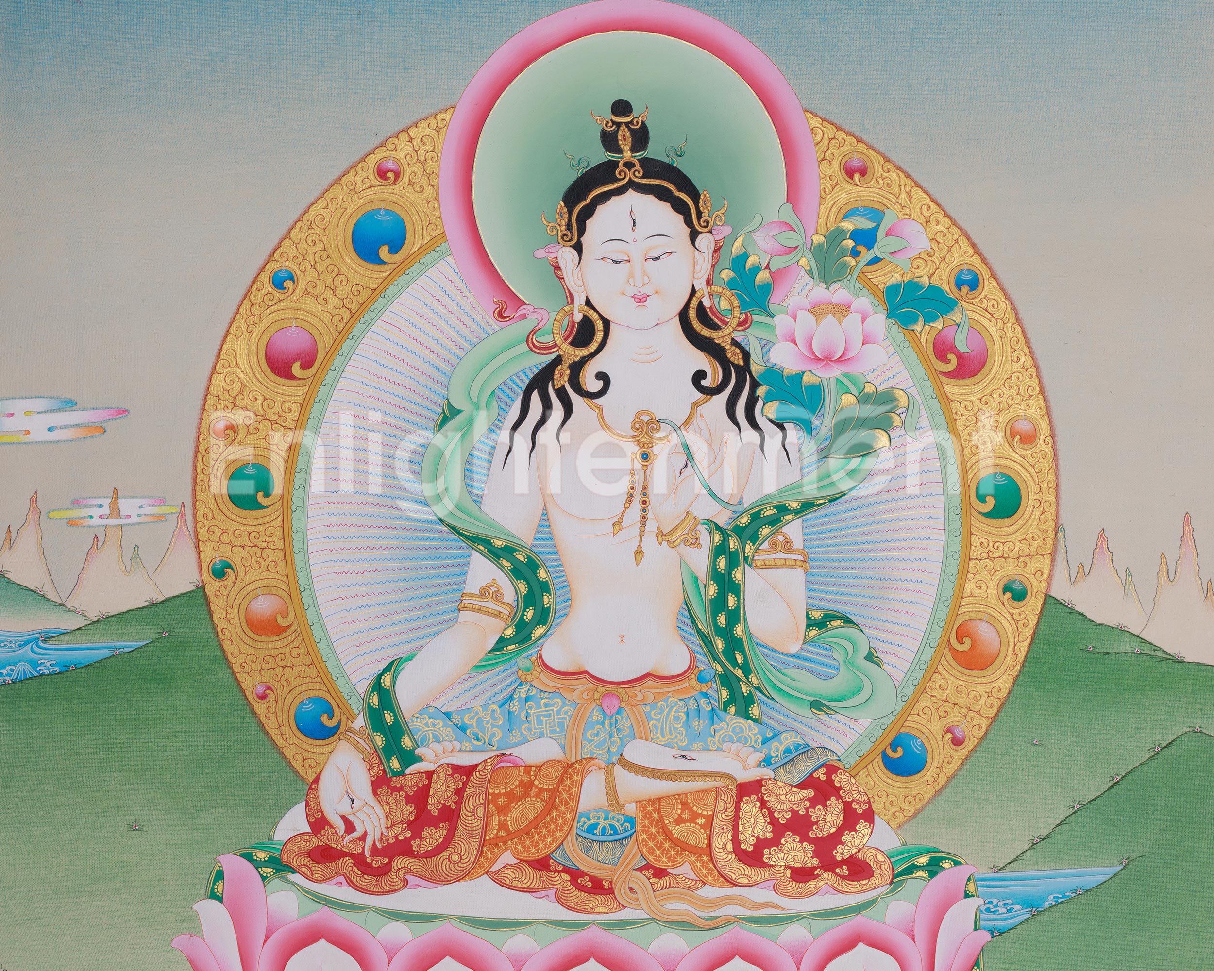 White Tara Sacred Art | Sita Tara | Female Buddha Of Compassion