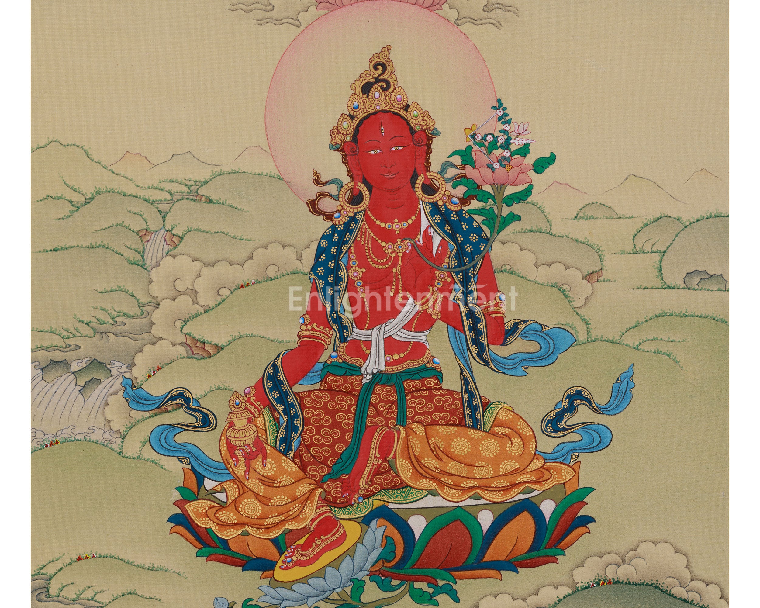 Vajrayana Deity Red Tara Thangka | Tibetan Deity of Compassionate Power