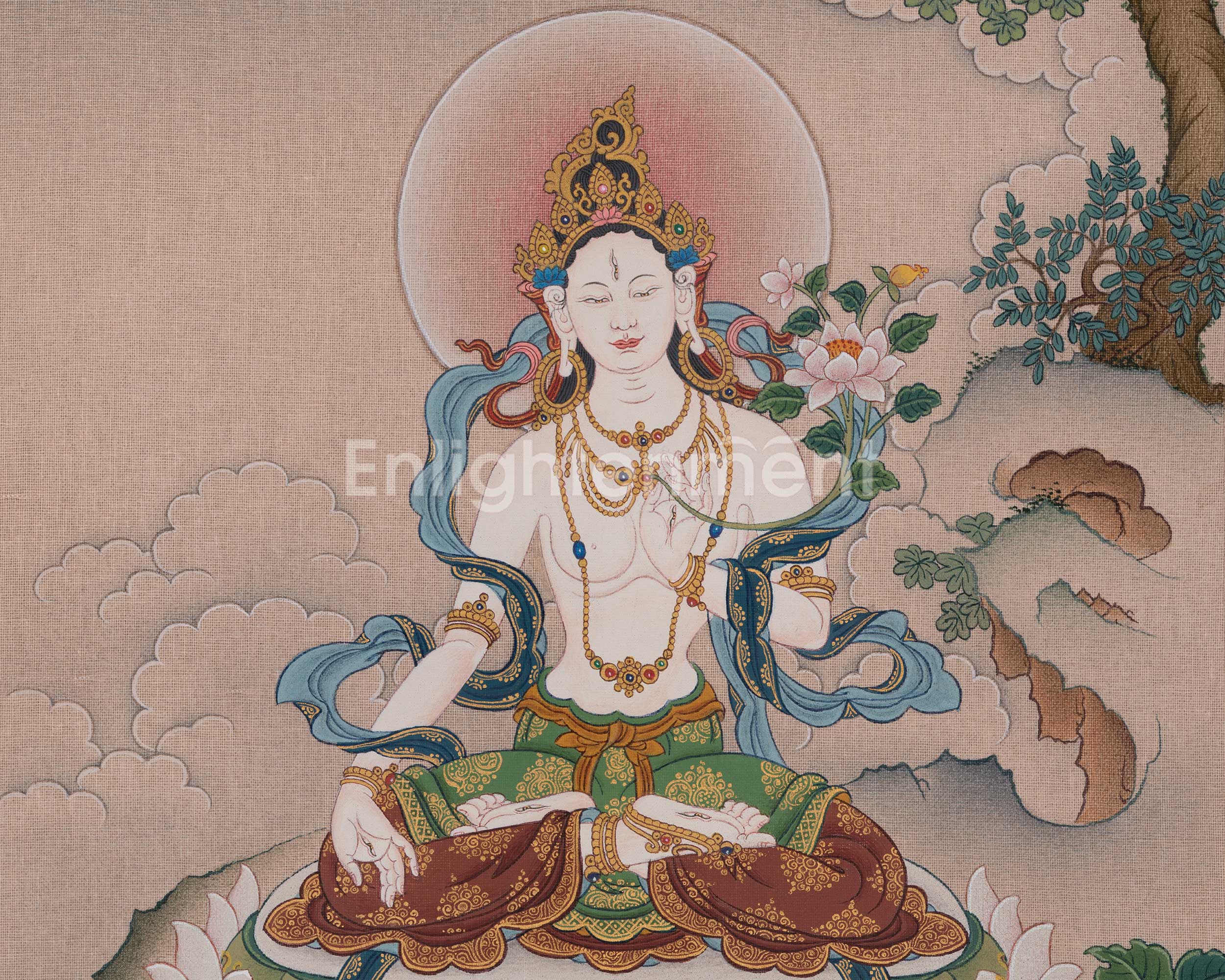 Healing Deity Sita Tara Artwork | Mother of Compassion | White Tara