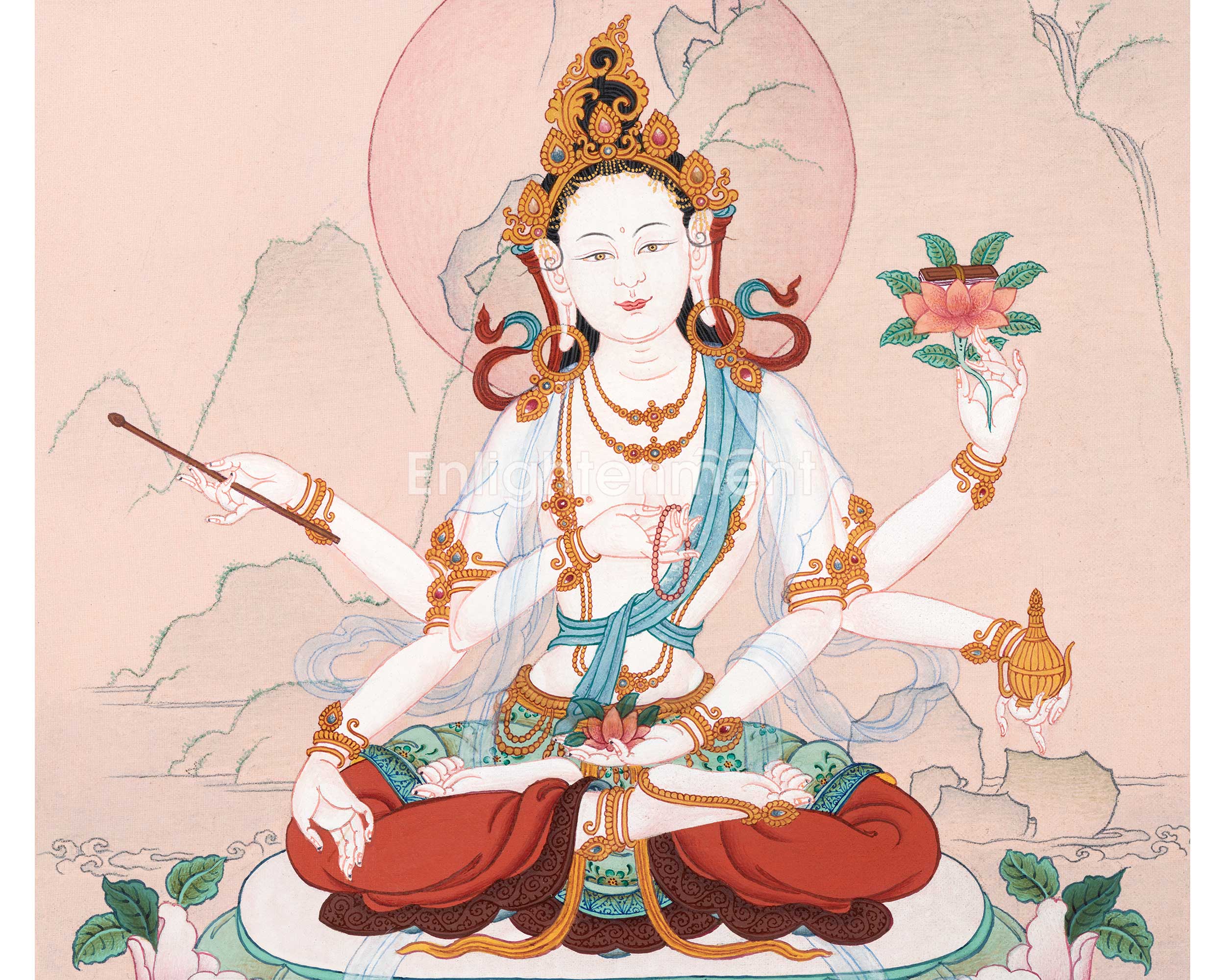 Mahasanti Tara | 21 Tara of Surya Gupta Thangka