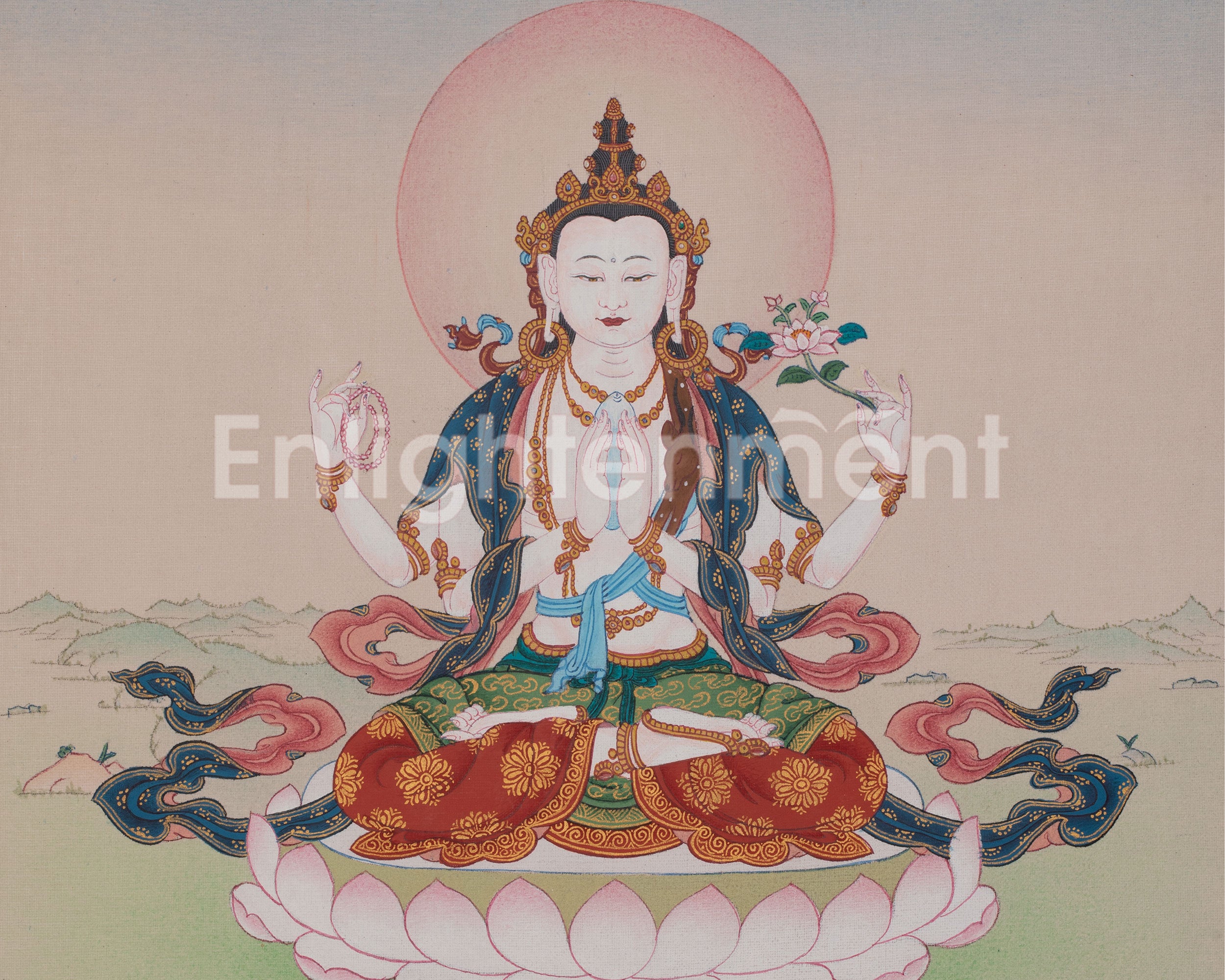 Himalayan Chenrezig Thangka | Compassion Buddha Artwork | Symbol of Boundless Love