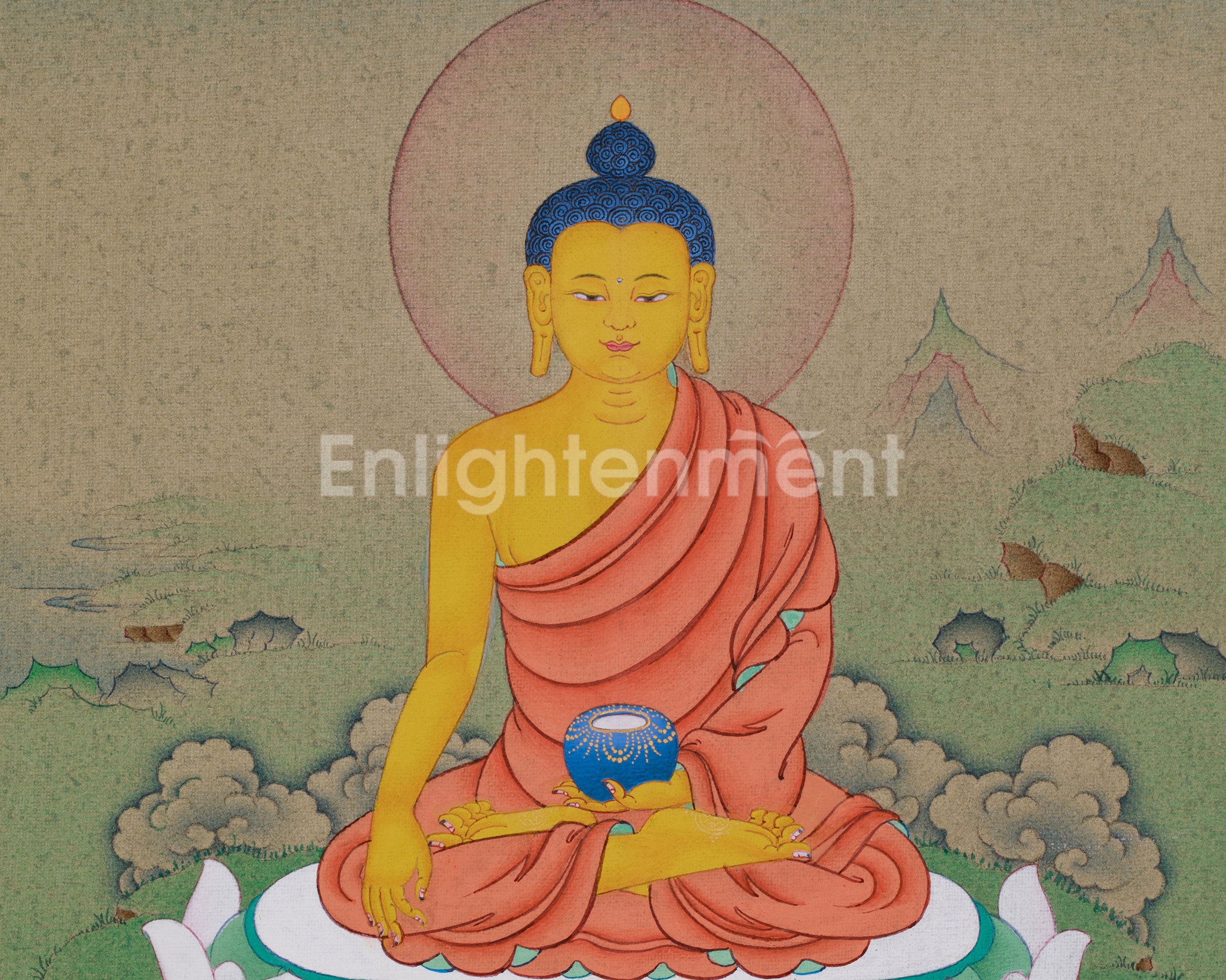 Enlightenment Shakyamuni Buddha Thangka | Historical Buddha