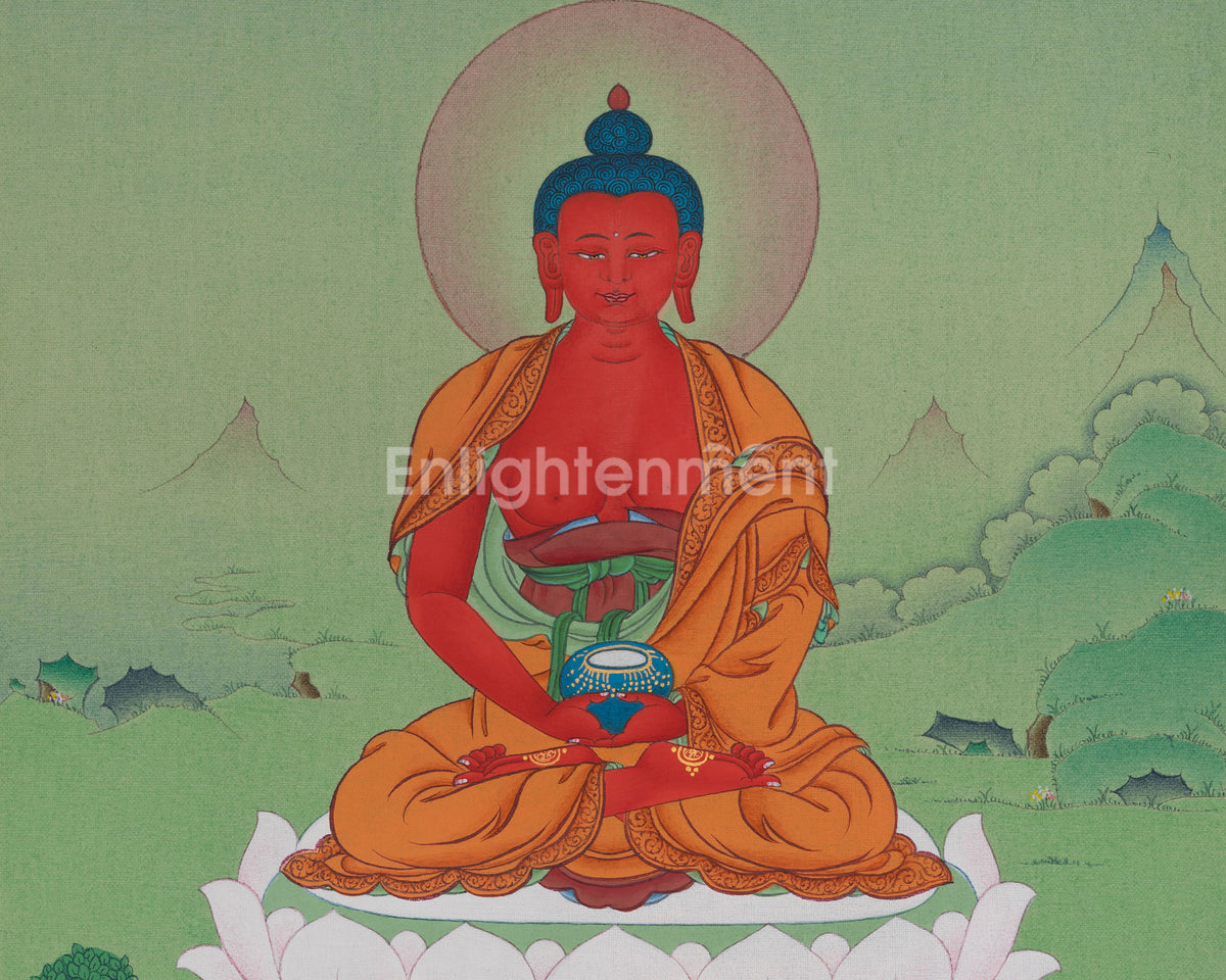 Divine Amitabha Buddha Thangka | The Pure Land Deity | Infinite Light