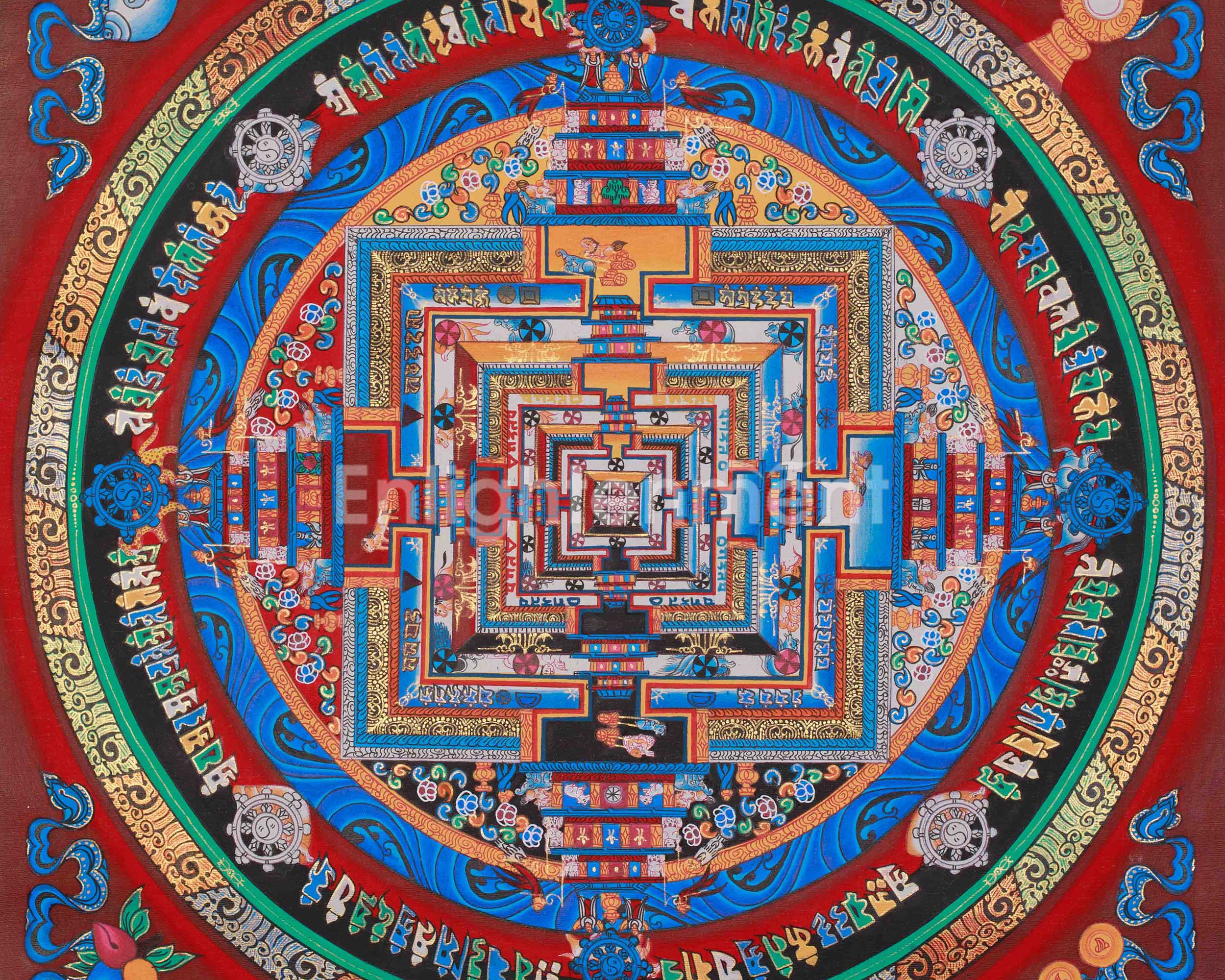 Spiritual Thangka Of Kalachakra Mandala | Himalayan Art Of Time, Space And Enlightenment | Meditation Altar