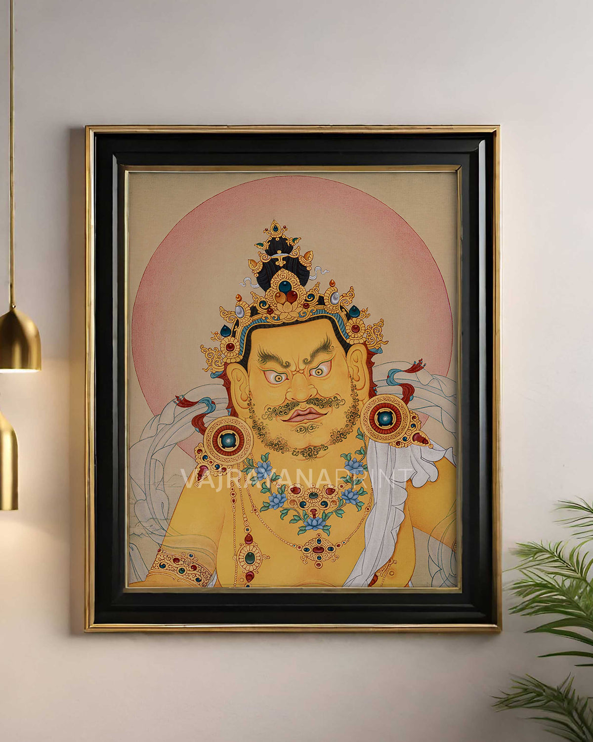 Sacred Buddhist Dzambhala | Traditional Tibetan Artwork | Wealth Deity
