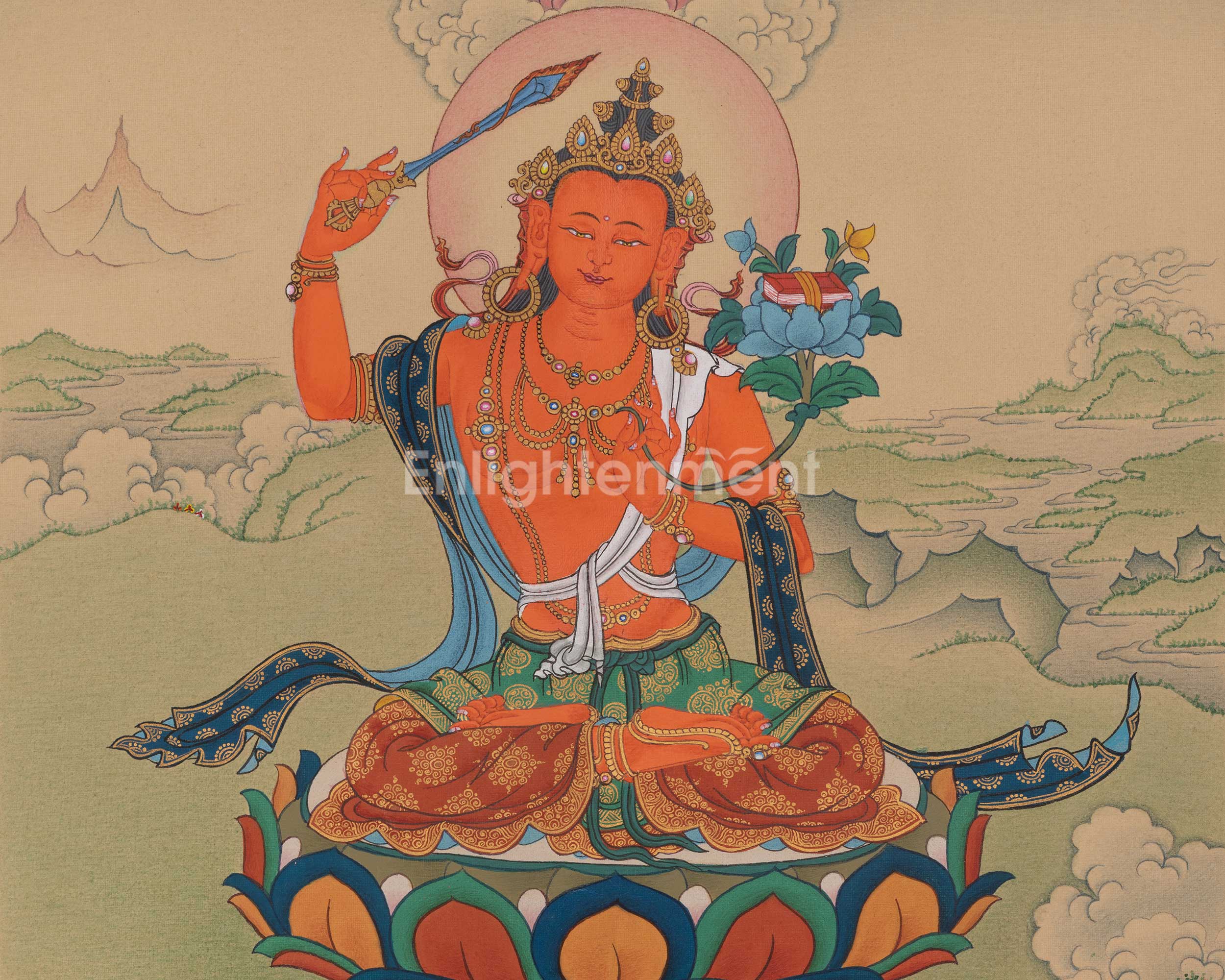 Manjushri Jampalyang Thangka | Embodiment of Wisdom | Vajrayana Buddhism