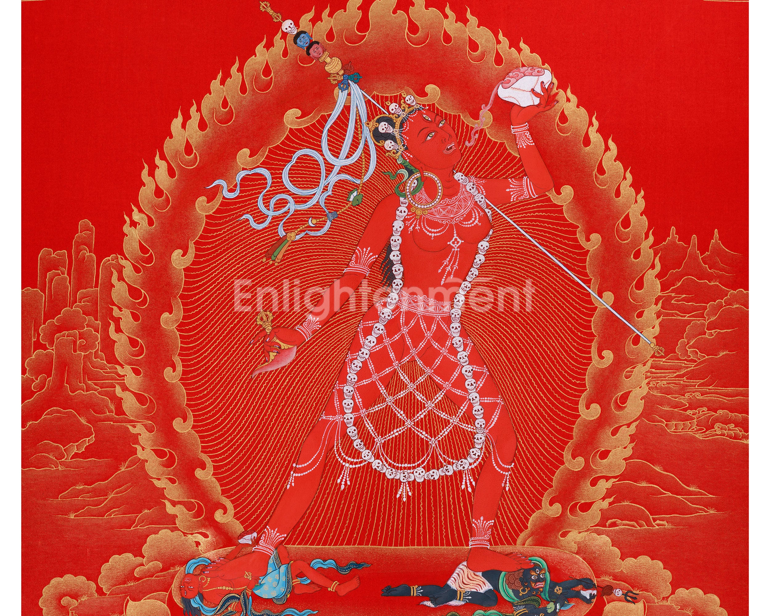 Sacred Dancing Goddess Vajrayogini | Tantric Artwork in Nakthang Style