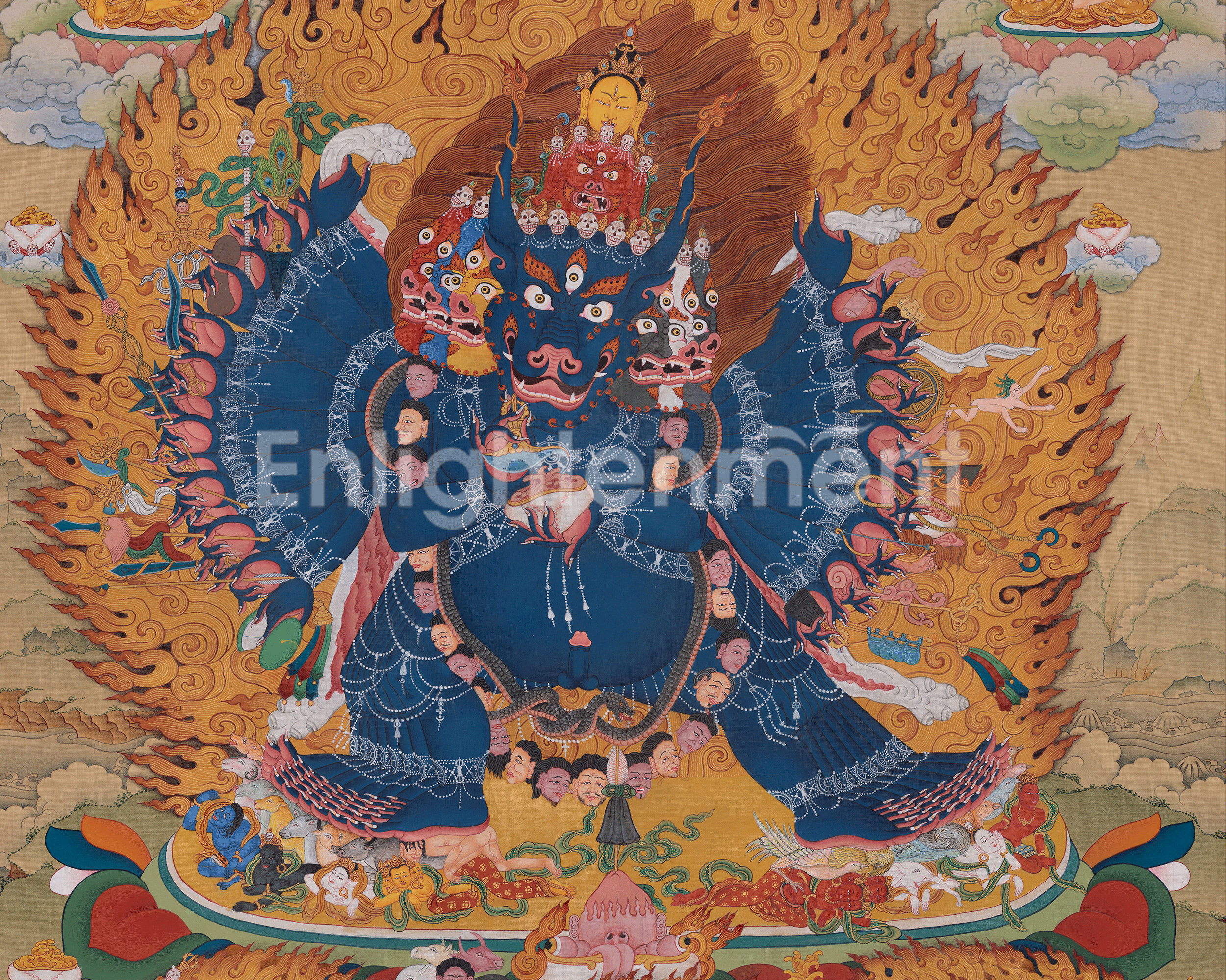Wrathful Deity Yamantaka Thangka | Fearless Wisdom and Protection