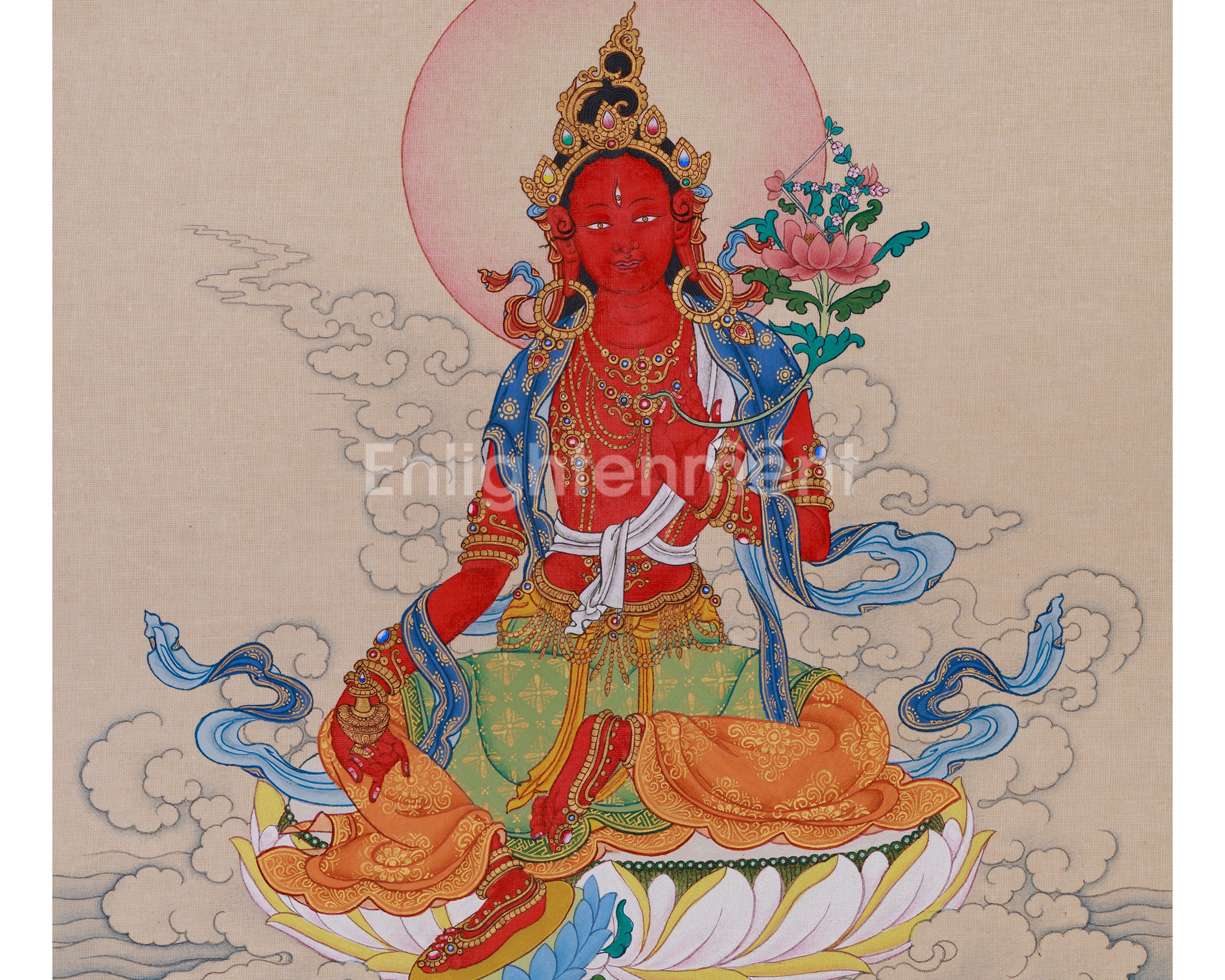33 cm Red Tara Artwork | Tantric Goddess of Protection and Compassion
