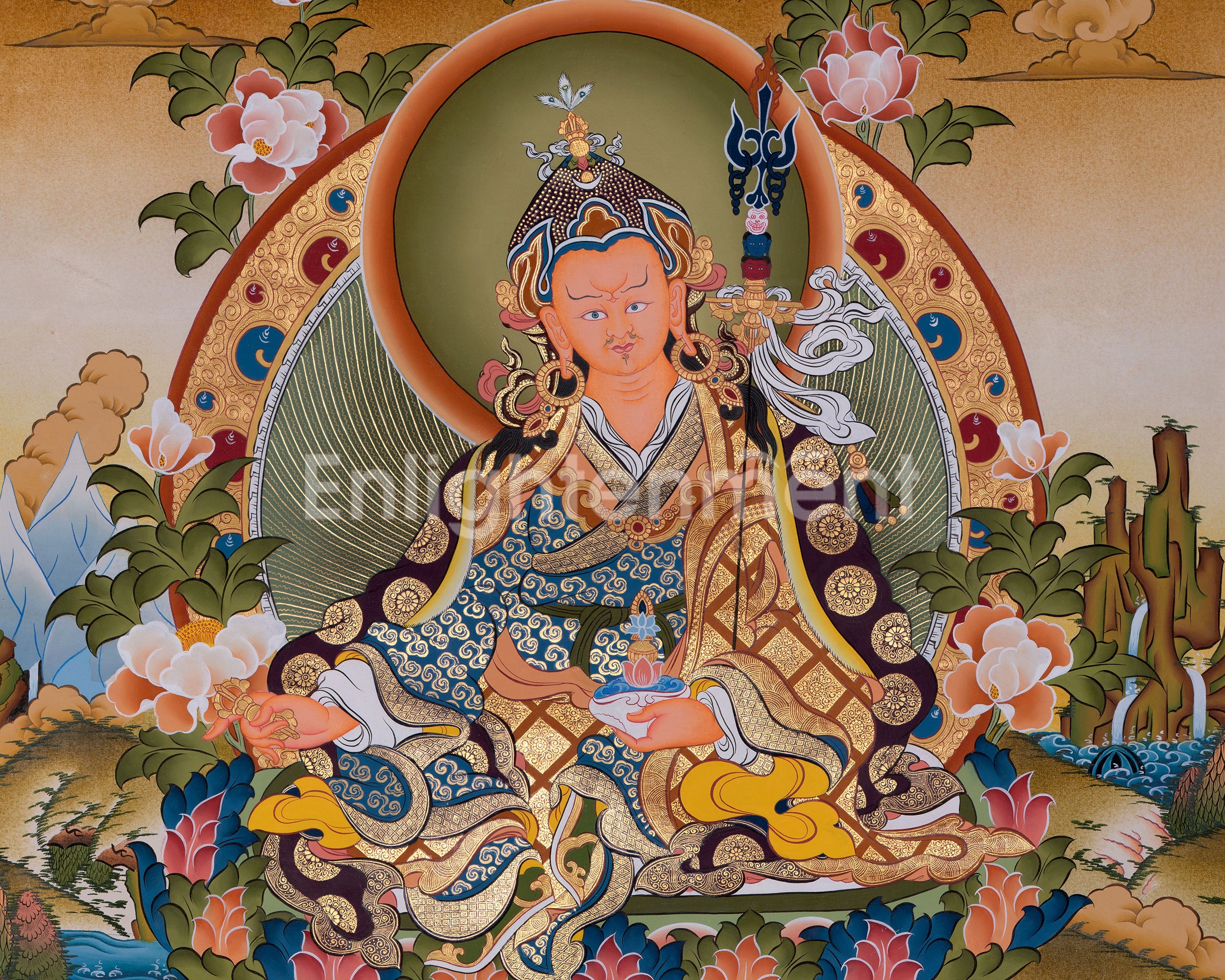 Guru Rinpoche/Guru Padmasambhava Thangka | Tibetan Wall Arts