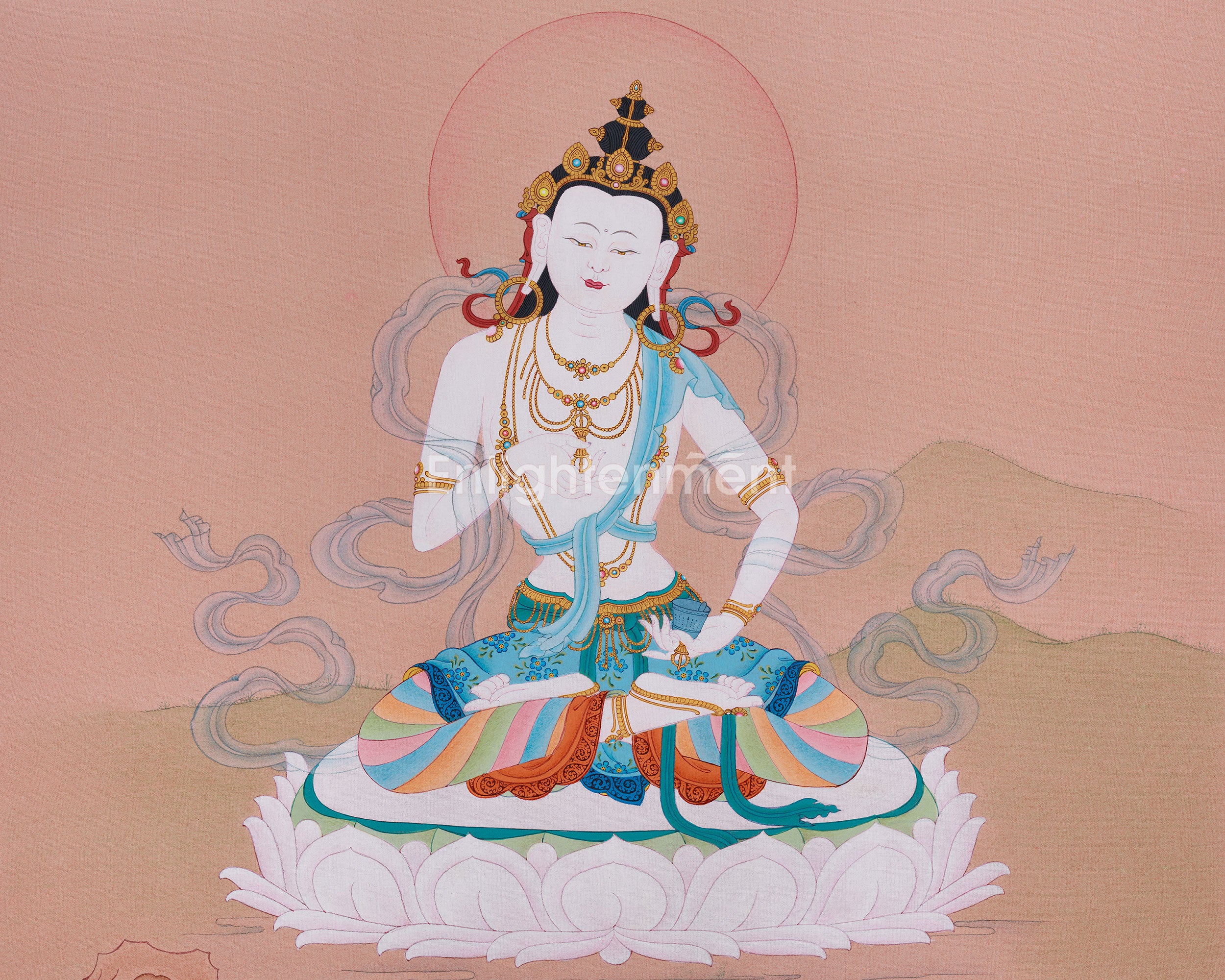 Elegant Minimalist Vajrasattva Thangka | Purification Deity | Buddhist Wall Decor