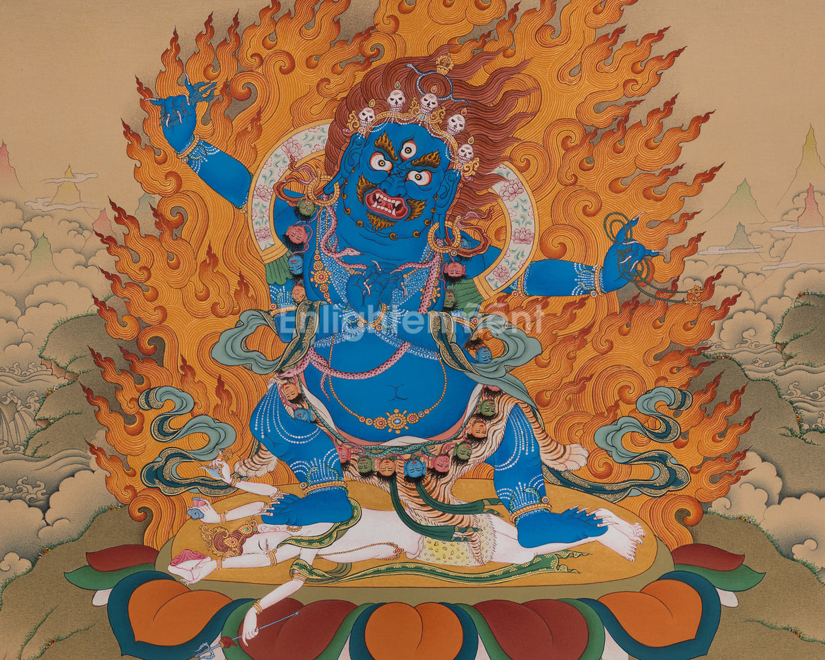 Butadamara Buddhist Thangka | Vajrapani Art | Sacred Protector of Vajrayana Buddhism