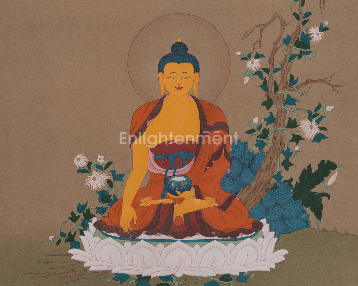 Siddhartha Gautama Buddha Thangka | Shakyamuni Historical Buddha Artwork