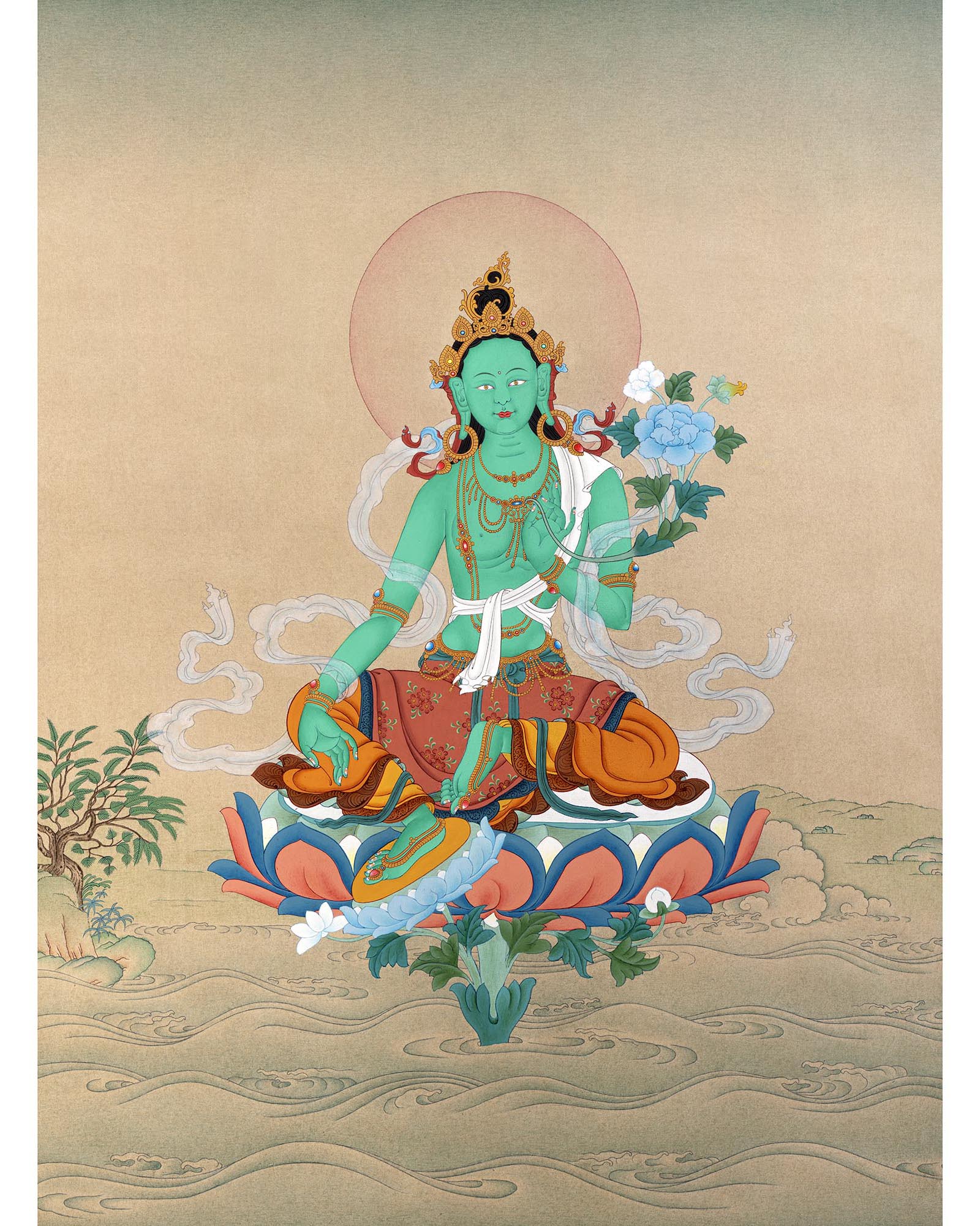 Mother Green Tara | Bodhisattva Deity Thangka