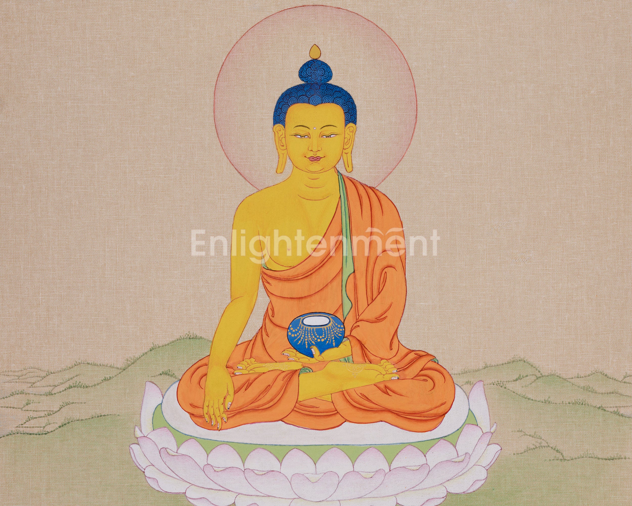 Peaceful Shakyamuni Buddha Art | Buddhist Thangka for Meditation and Enlightenment
